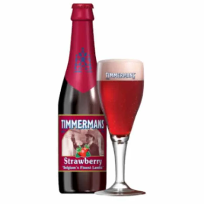 TIMMERMANS STRAWBERRY 4.0% abv Its strawberry flavours are irresistible if you love strawberries! The perfect refreshment for a hot summer day.