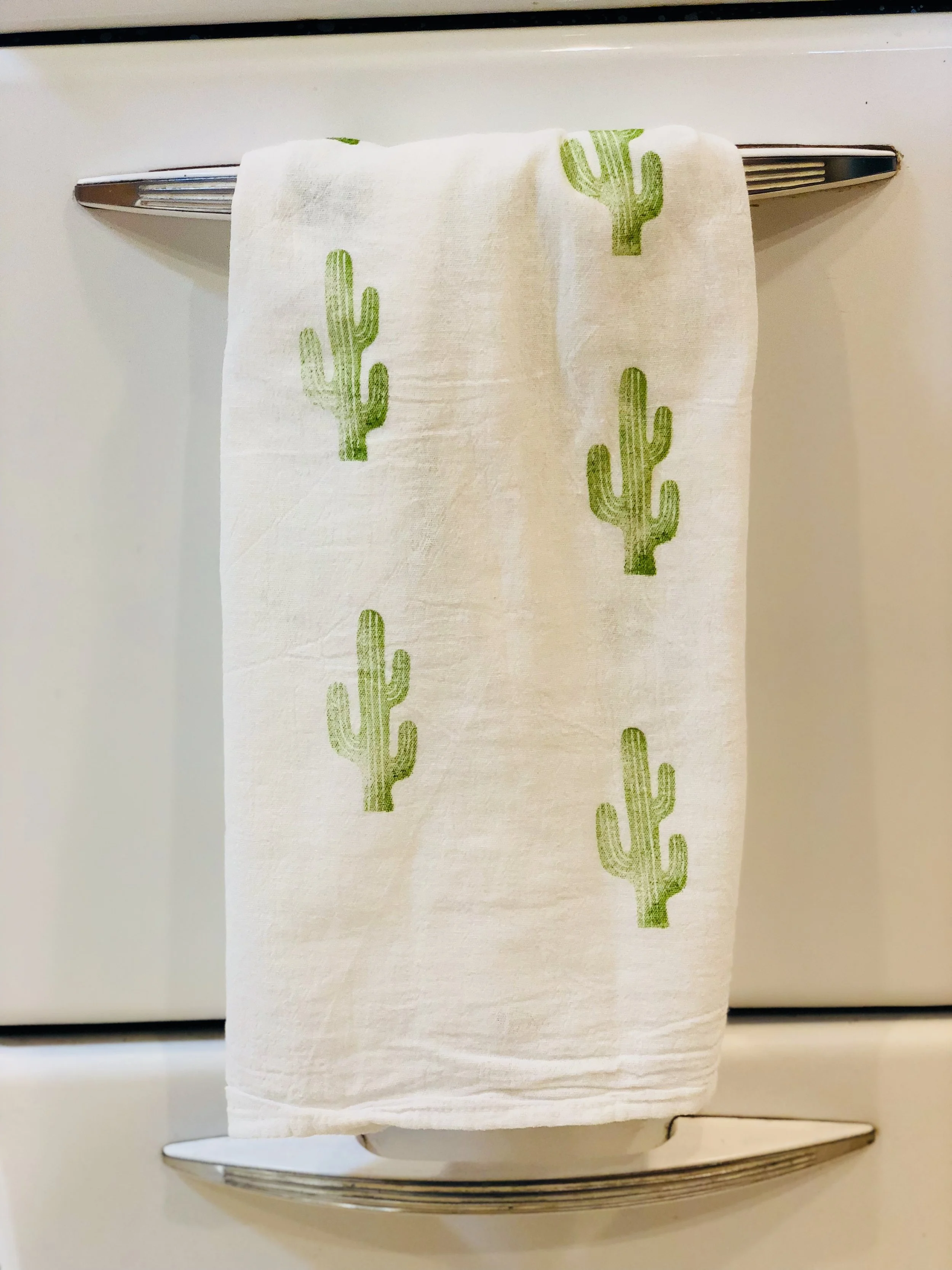 Green Cactus Tea Towel