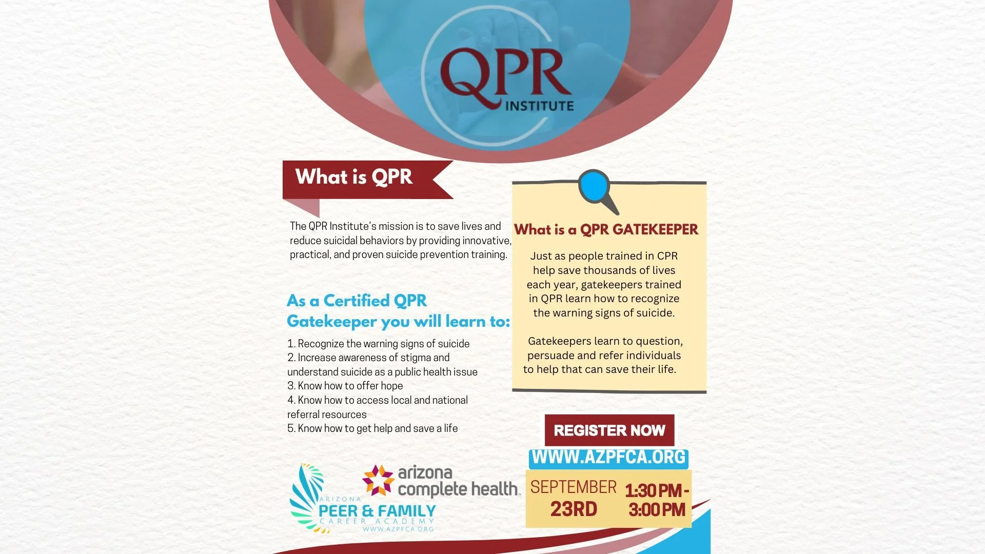 QPR:Gatekeeper Training (Suicide Prevention)