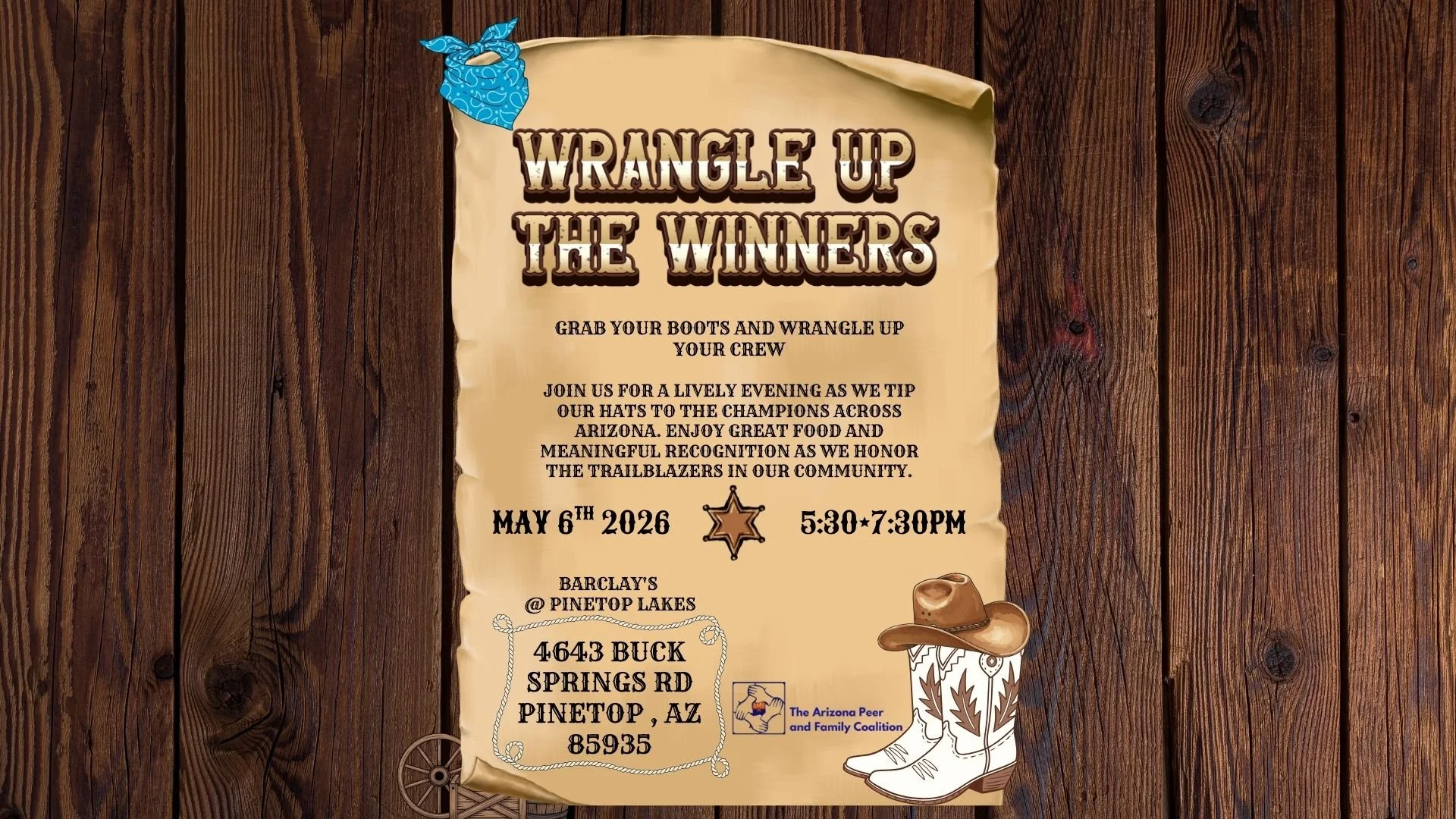 Wrangle up the Winners Dinner 