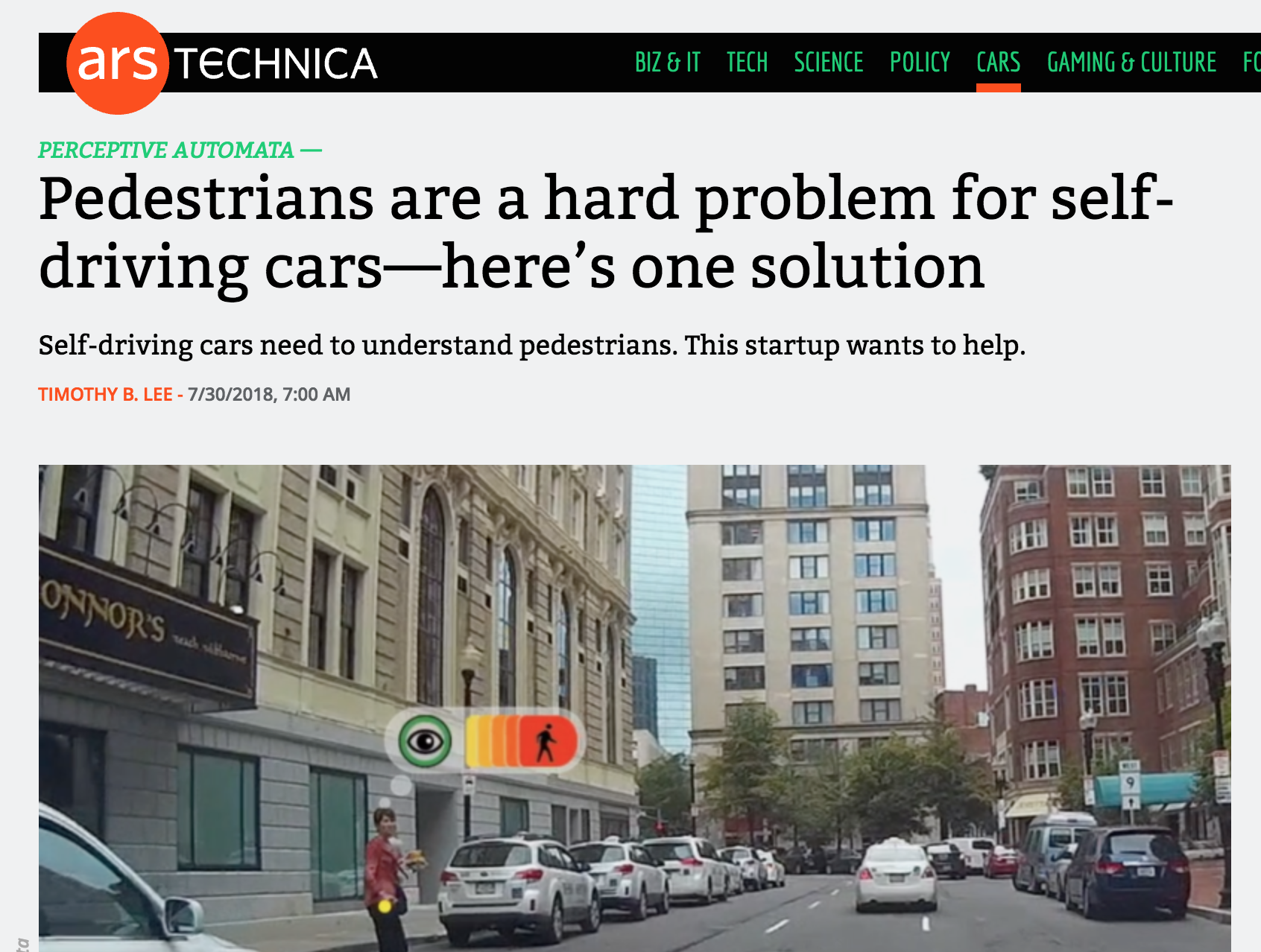 ARS TECHNICA: Pedestrians are a hard problem for self-driving cars—here’s one solution
