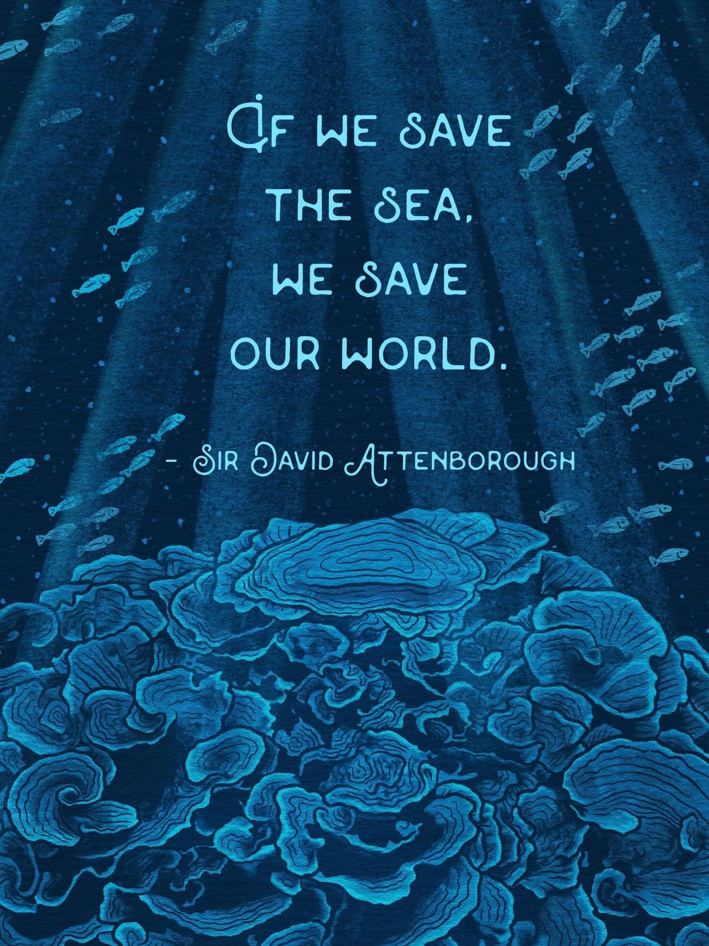 Learning about the ocean and the natural world through the stories of @davidattenborough has shaped me into the artist and science communicator I am today. Happy 100th birthday to the legend, thank you for teaching the world how to care about the pla