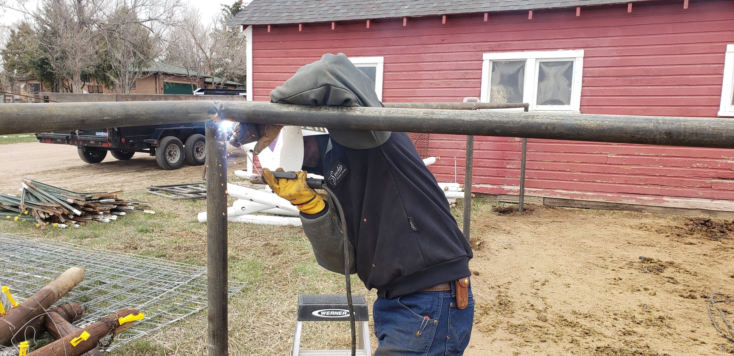 Welding Pipe for Horse Corrals