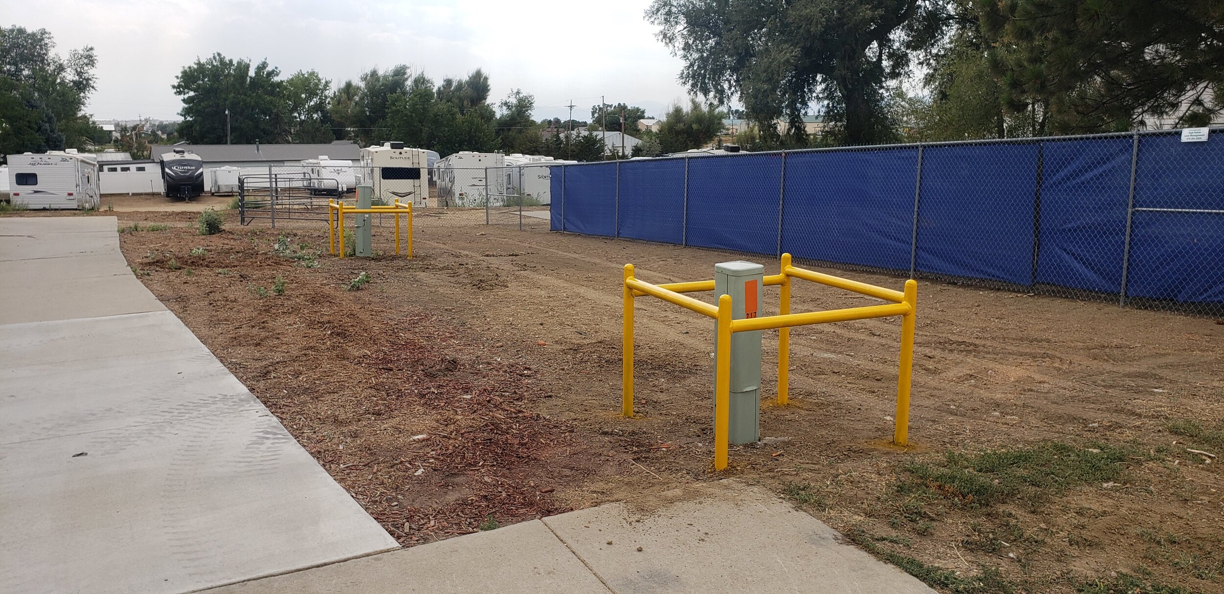 Chain link and Bollards Installed at a Storage Facility
