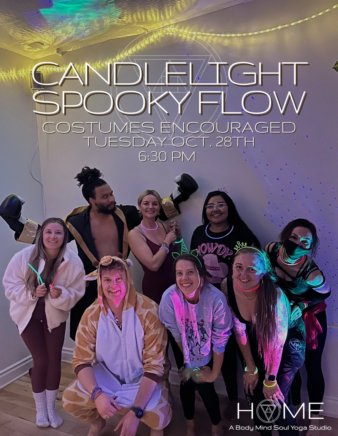 Get your costume & come to candlelight flow with @mm.womenswellness on Tuesday, October 28th 👻