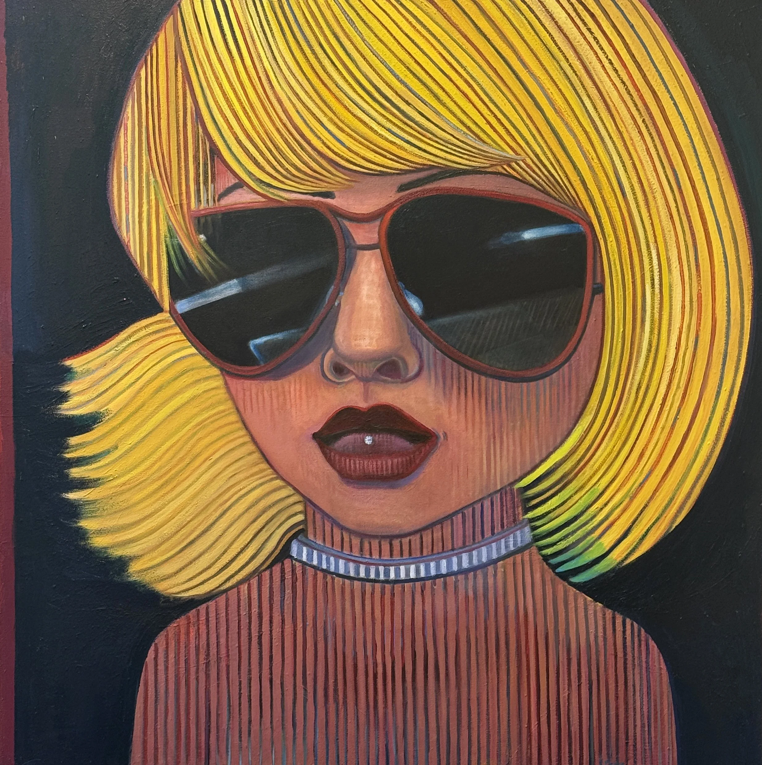 BlondieBabe by Artist Leslie Pierce is an original contemporary oil painting on canvas.