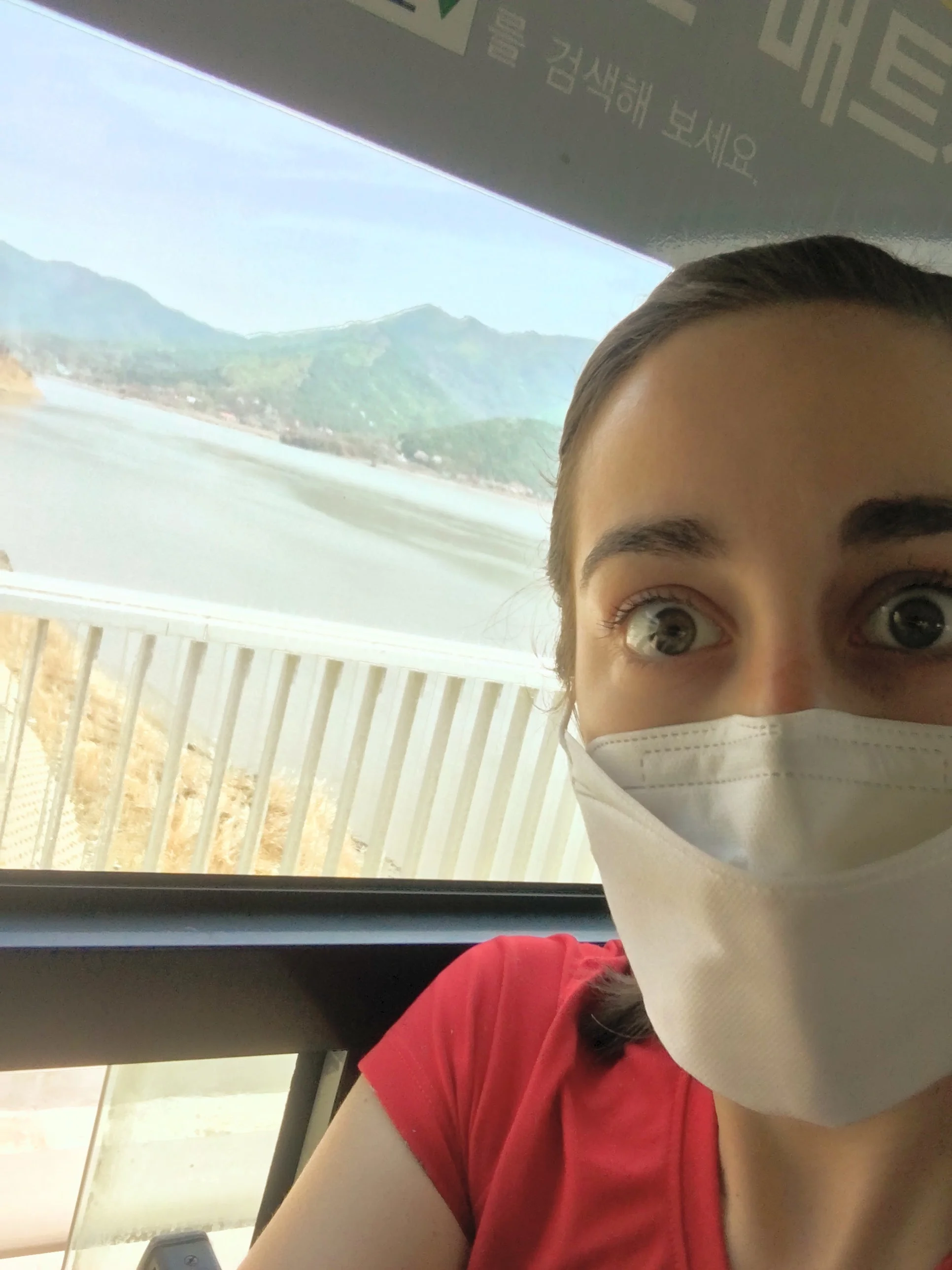 The "Yellow Dust" and air quality has been super awful so for the sake of my lungs, I opted for the face mask as many others in the country do.