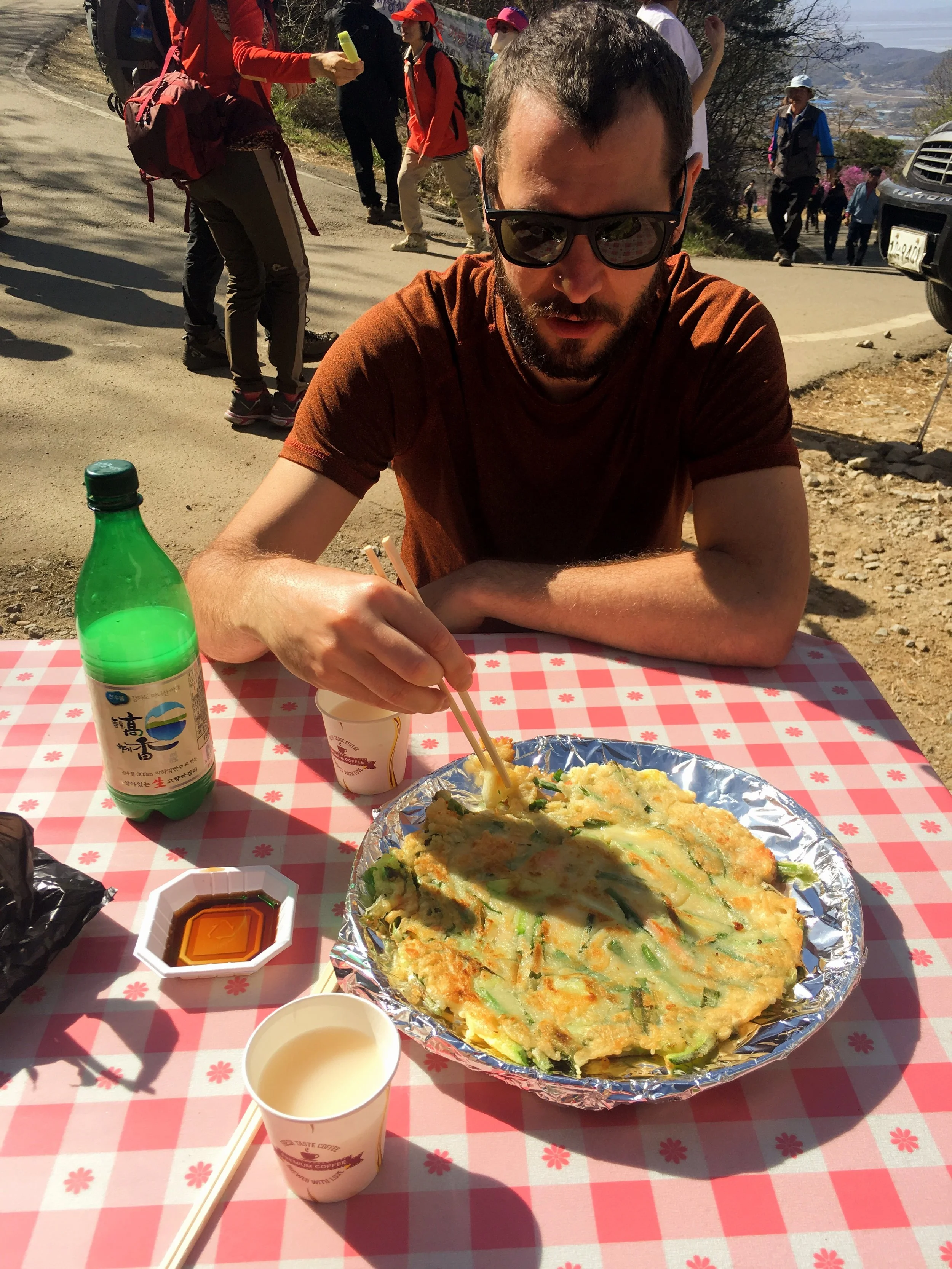 Makgeolli and Pajeon! Hiking food of champions!
