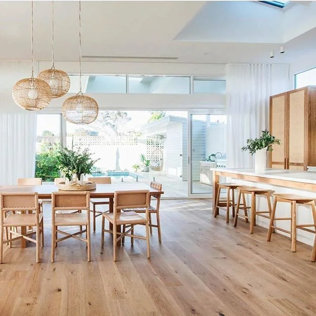High ceilings, timber, and the perfect sheer curtains by @kyalandkara