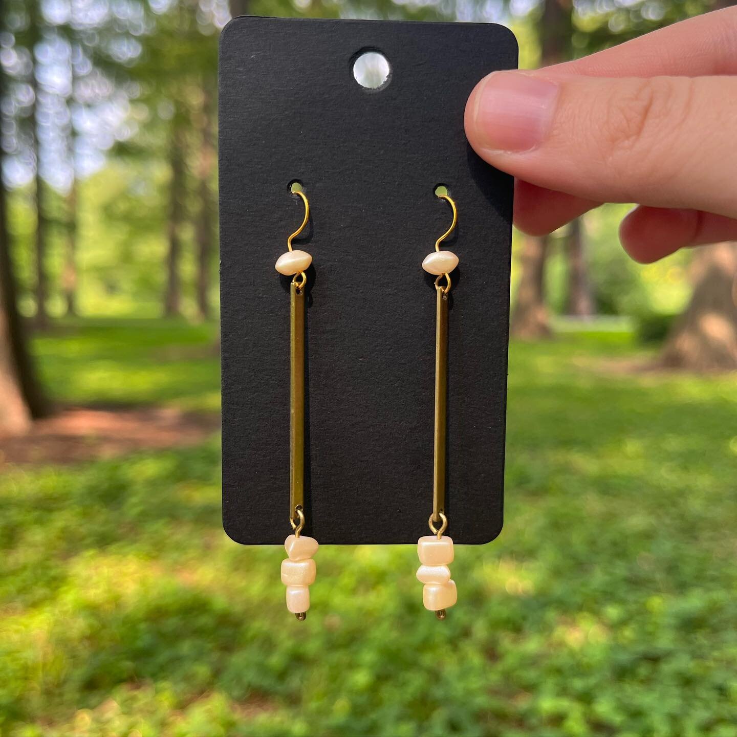 upcycled beads + brass.
gold plated hooks.

$30
dm to purchase!