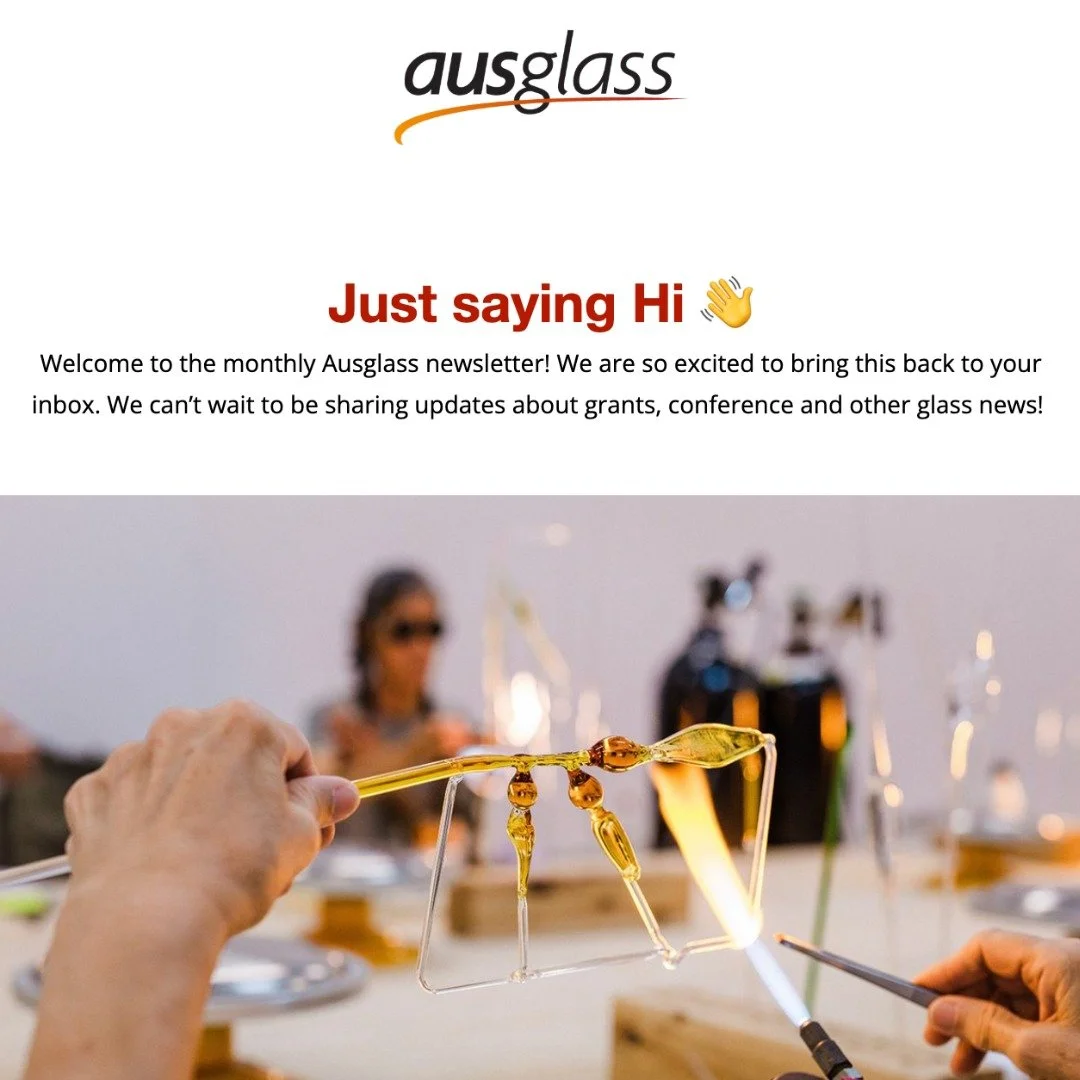 Did you get our monthly newsletter this week? If not and you want more glass in your inbox sign up at the link in our bio! 

Once a month you will get information about glass openings, conference updates, community news and much much more.