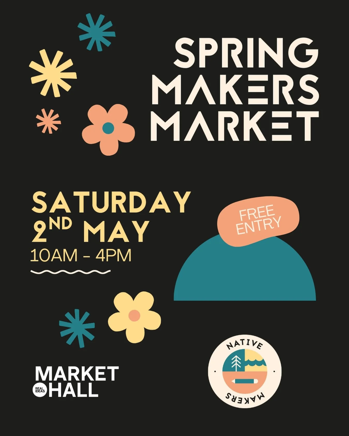 SAVE THE DATE! ✨🌸
&nbsp;
Native Makers returns to @themarkethalluk, Devonport for a Spring Native Makers Market 🌼
&nbsp;
📅 Saturday 2nd May
⏰ 10am &ndash; 4pm
📍 Market Hall, Devonport
&nbsp;
What to expect&hellip;
✨ 40+ independent makers &amp; s