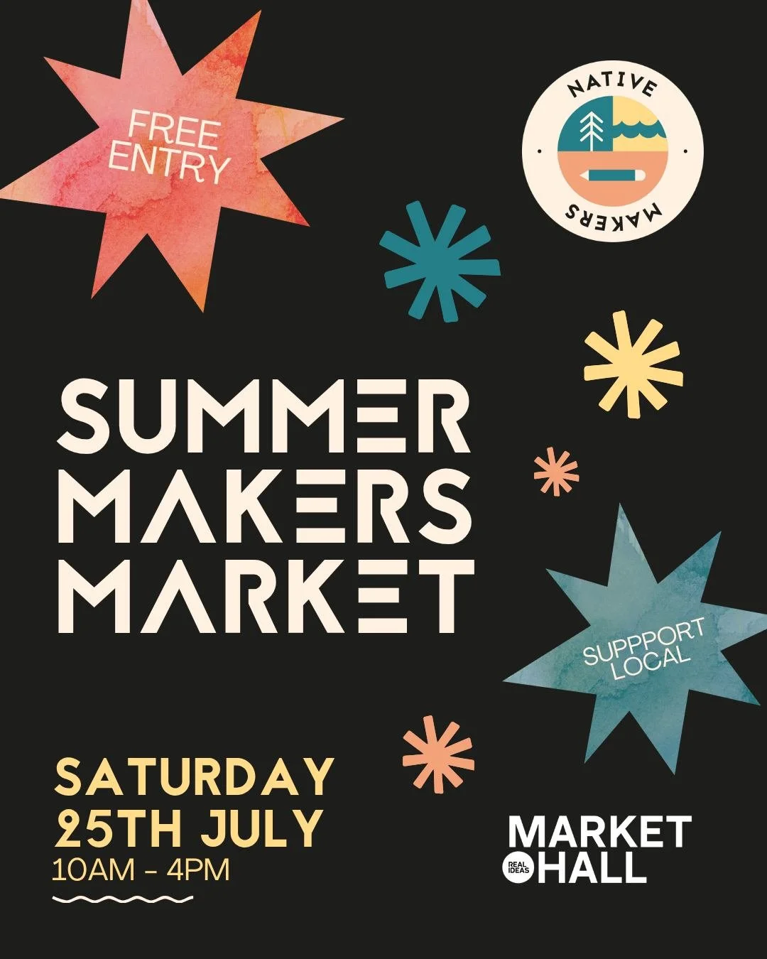 ☀️ Summer Makers Market is coming to Market Hall! ☀️

We&rsquo;re so excited to announce that Native Makers is returning to Market Hall, Devonport for a vibrant Summer Makers Market...

📅 Saturday 25th July 2026
📍 Market Hall 

✨ Applications open 