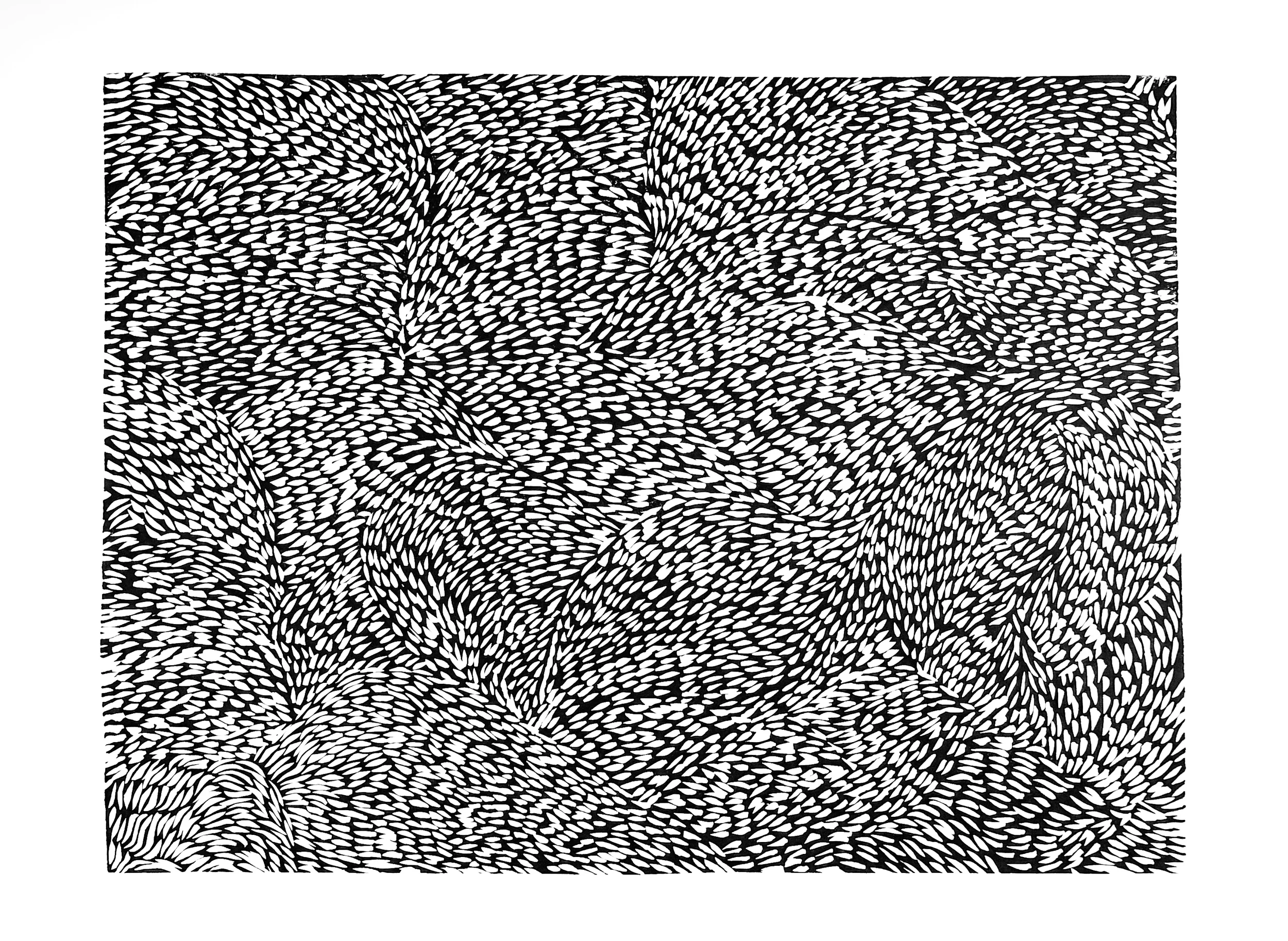  Shifting Sands,  2018,   linocut   on Magnani Pescia paper, 75.5cm x 55.5cm 