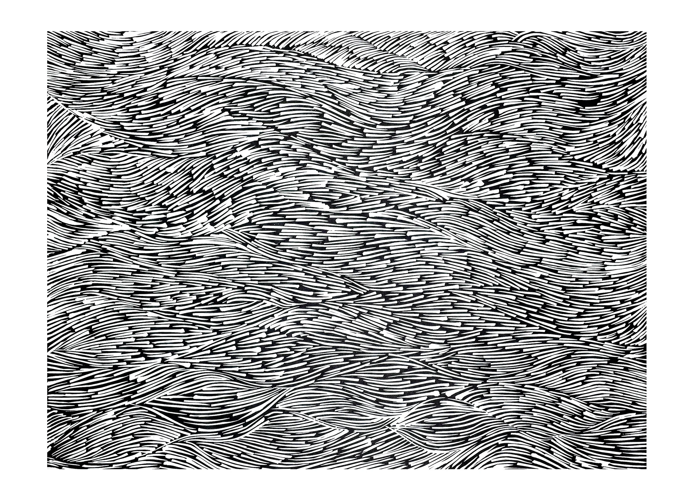   Sound Waves,  2018,   linocut   on Magnani Pescia paper, 75.5cm x 55.5cm 