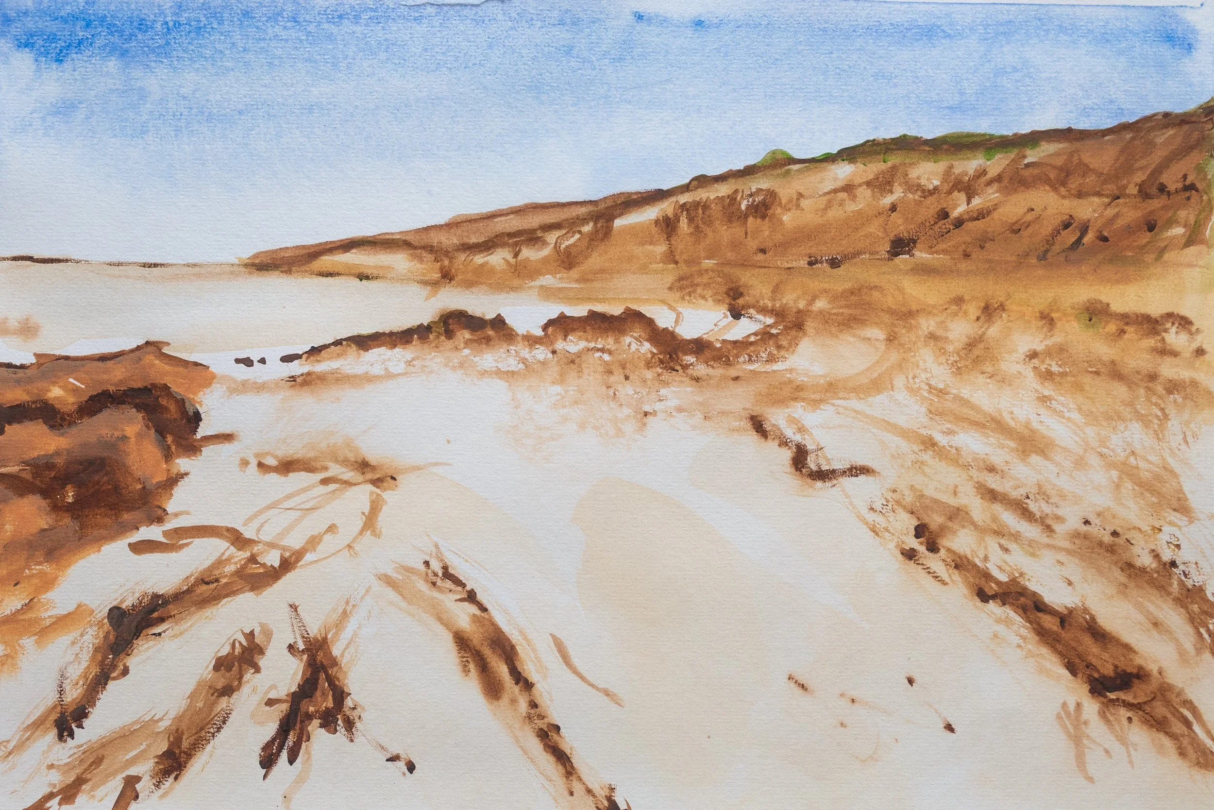   Aldinga Beach , watercolour, image size 36.6cm x 24.5cm 