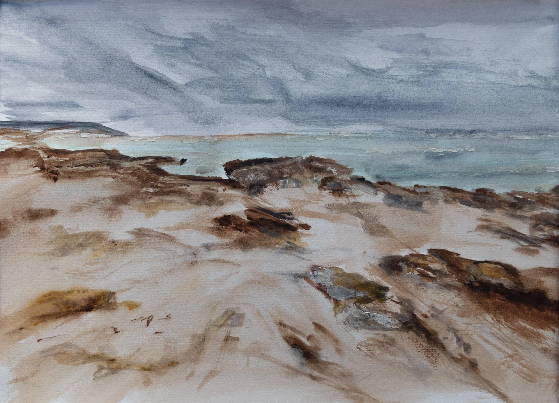   “Storm” Aldinga Beach , watercolour, image size 39cm X 29cm 