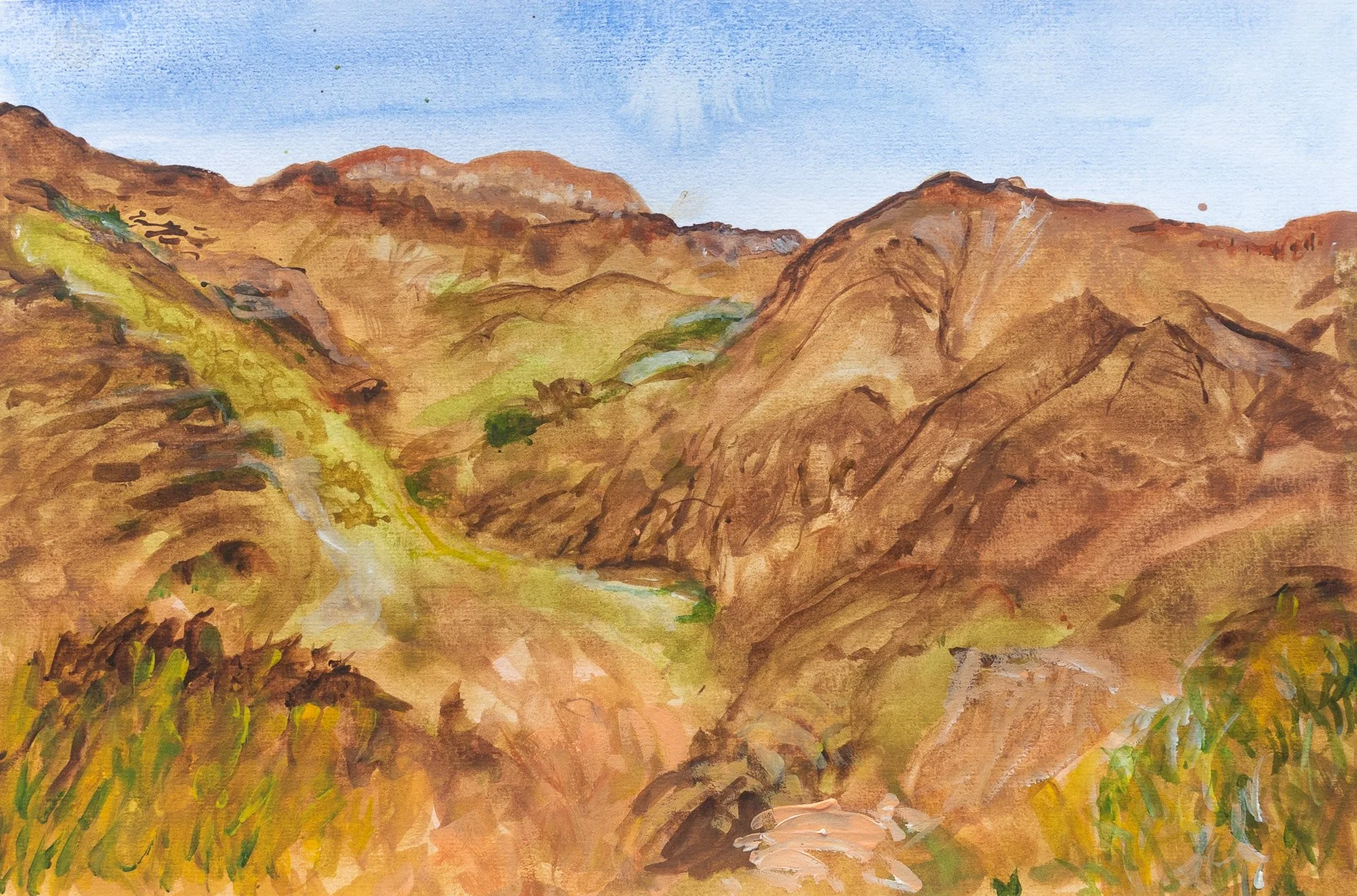   Maslin Beach Cliffs , watercolour, image size 36.6cm x 24.5cm 