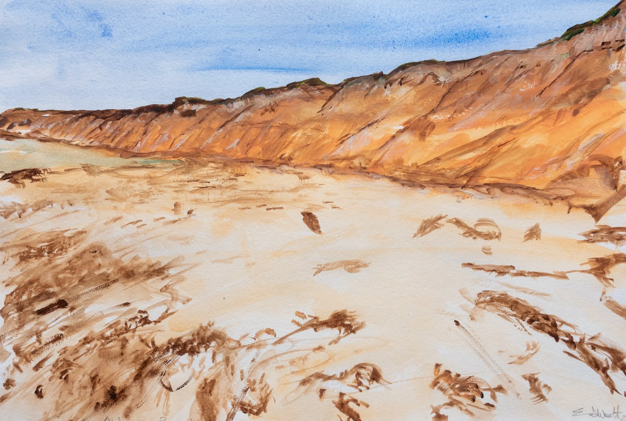   Aldinga Beach , watercolour, image size 36.6cm x 24.5cm 