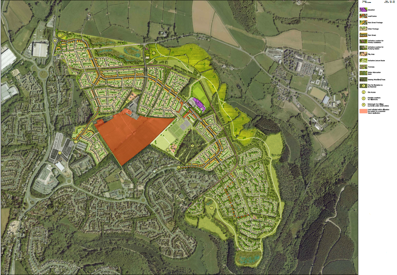 The current master-plan for the Woolwell site