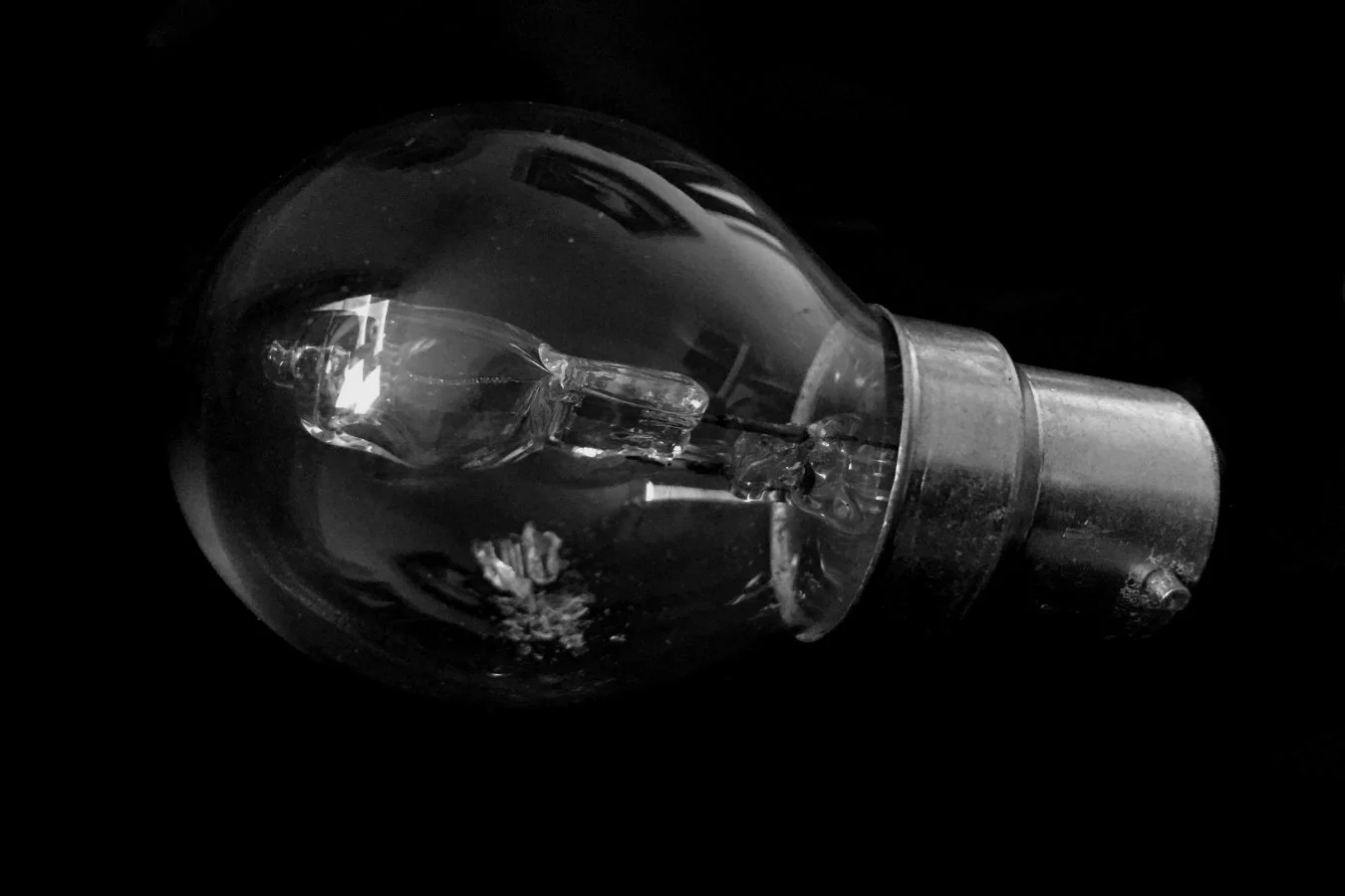 Look for the shards of broken glass inside the glass shell.