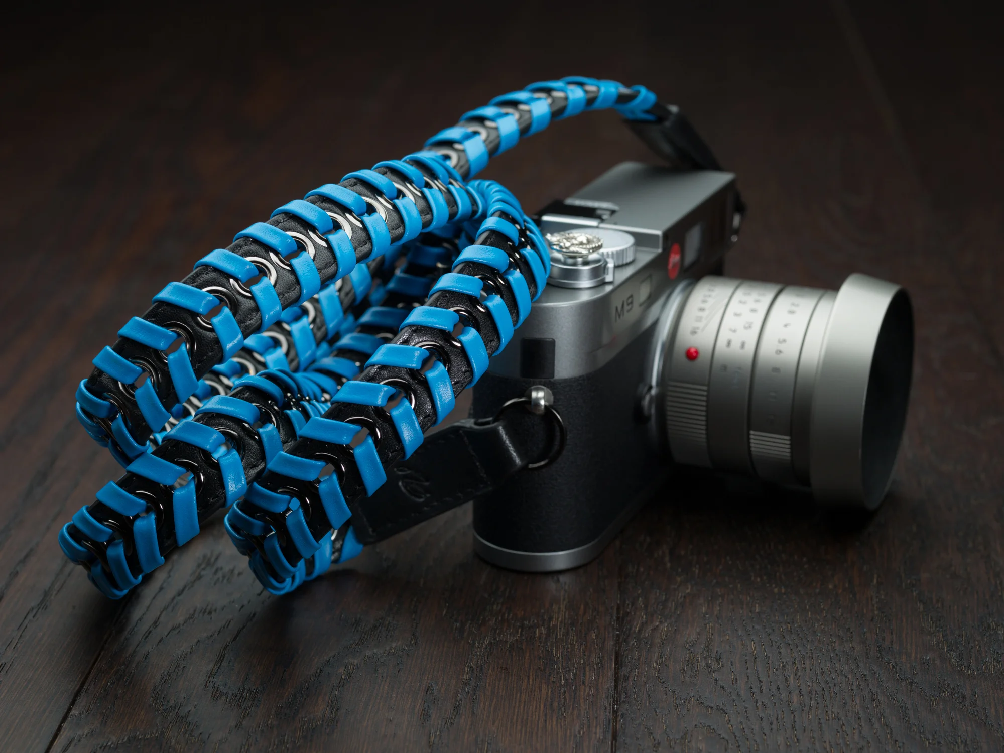 Leather Camera Strap for Leica Sony Fuji Blue