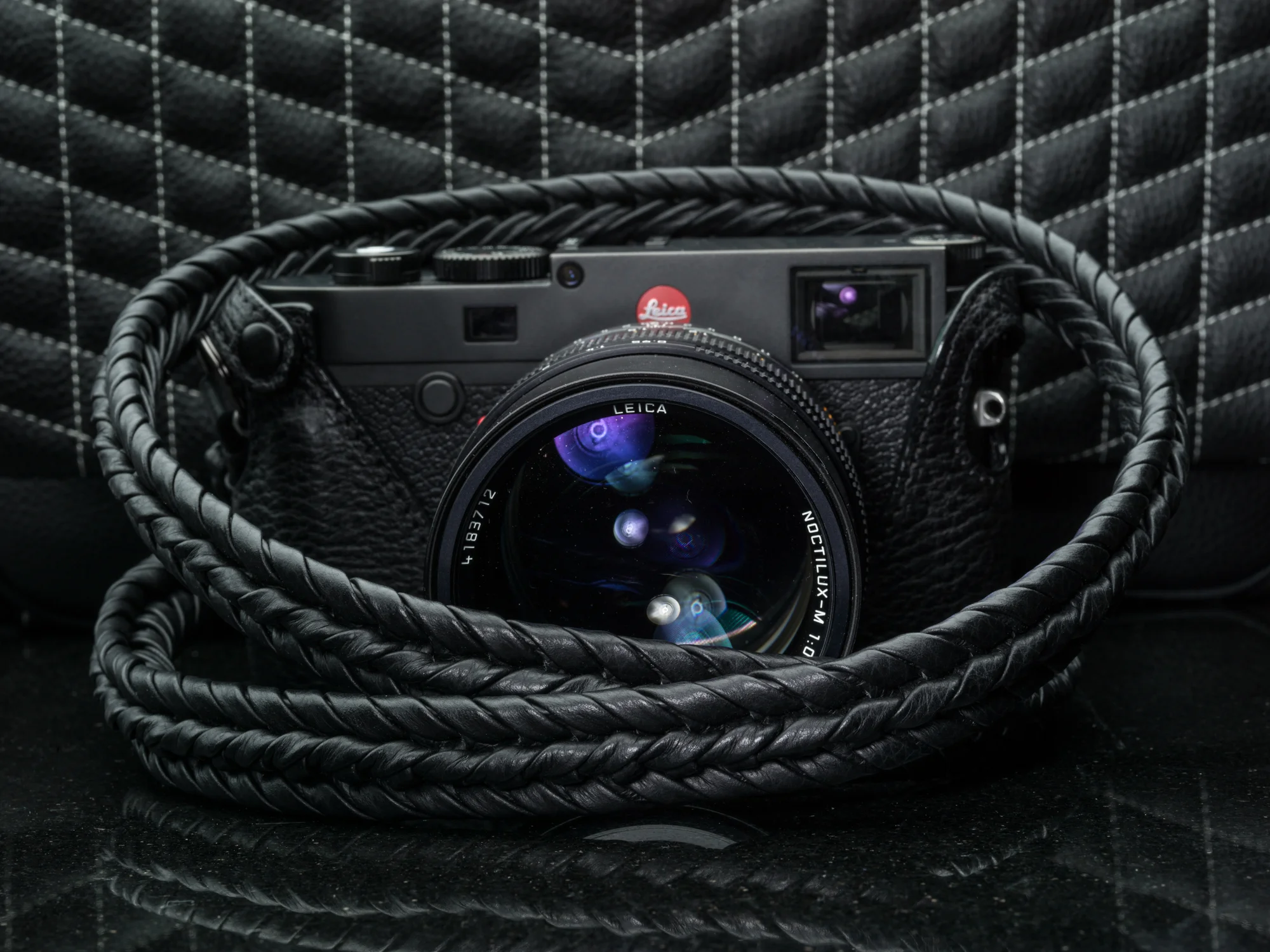 Vi Vante "Ultime" Blackout Braided Leather Camera Strap