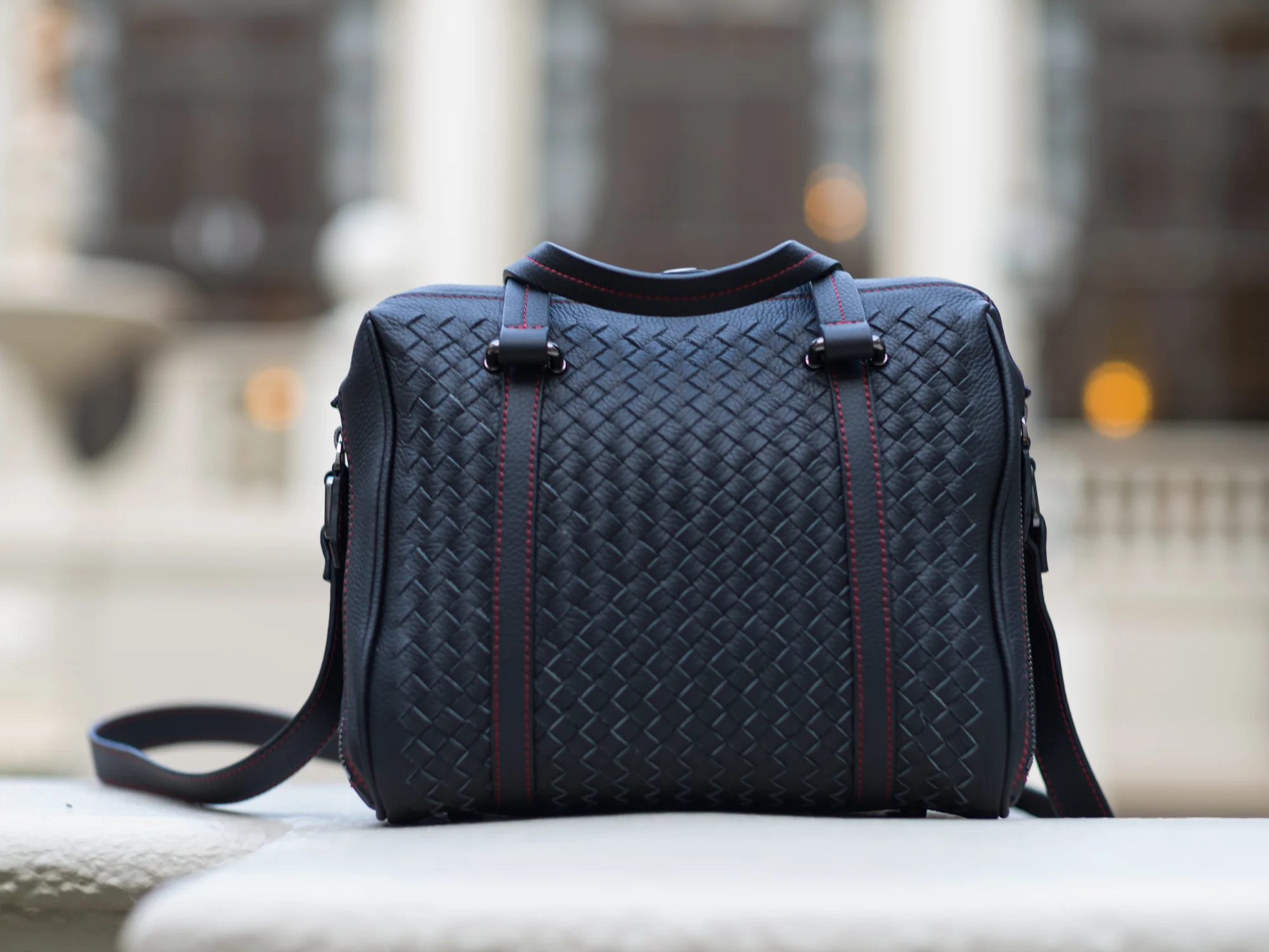 hand woven leather leica camera bag stylish