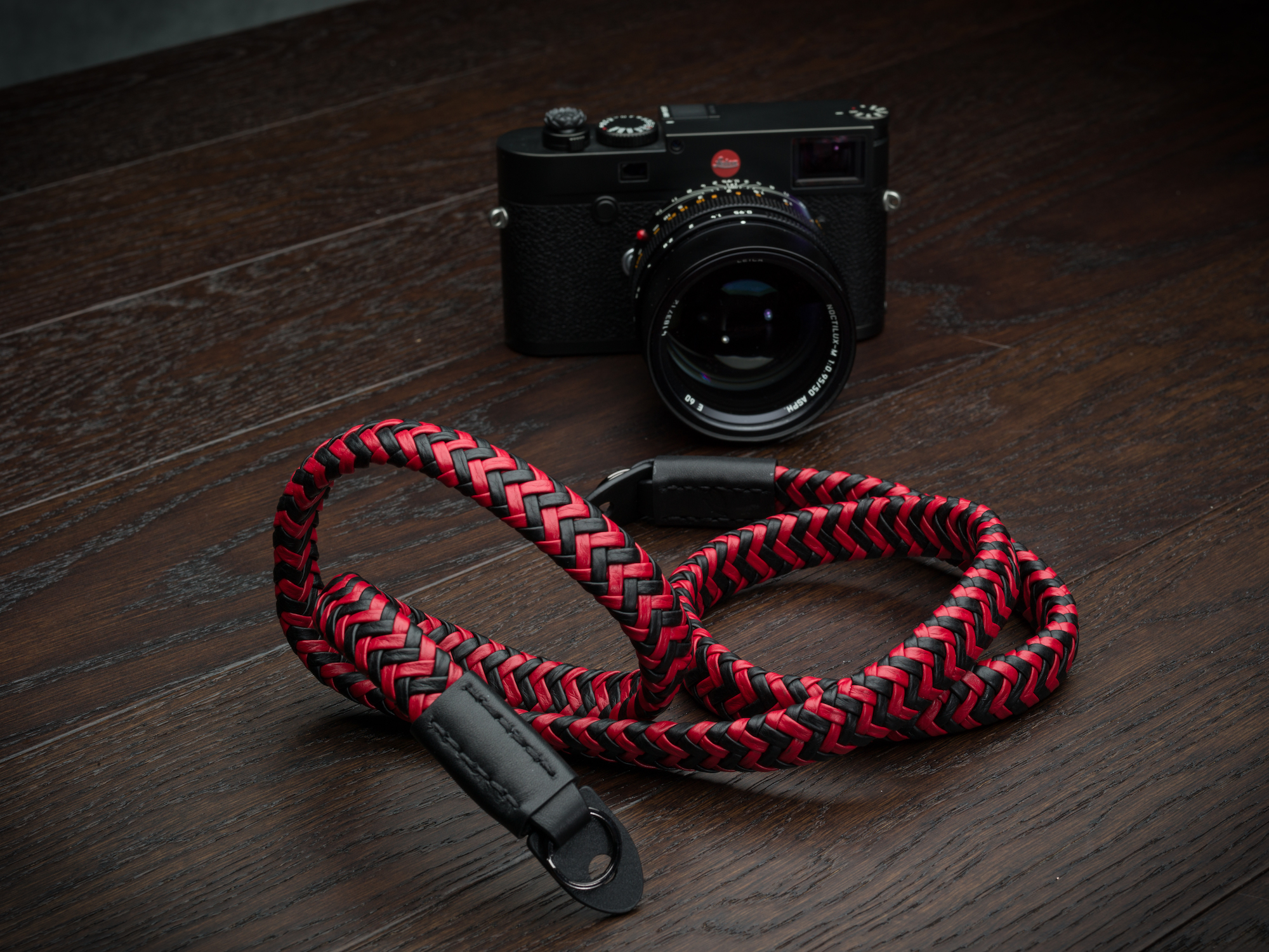 LETHAUS ROPE CAMERA STRAP WITH LEATHER CONNECTOR BLACK / BLACK 