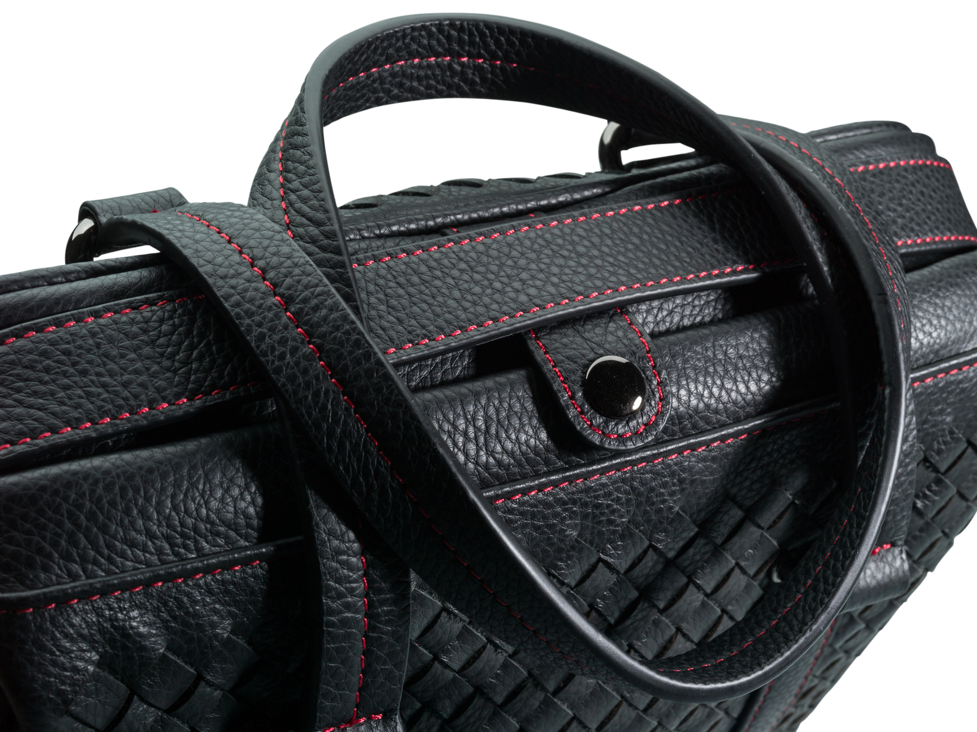 hand woven leather camera bag