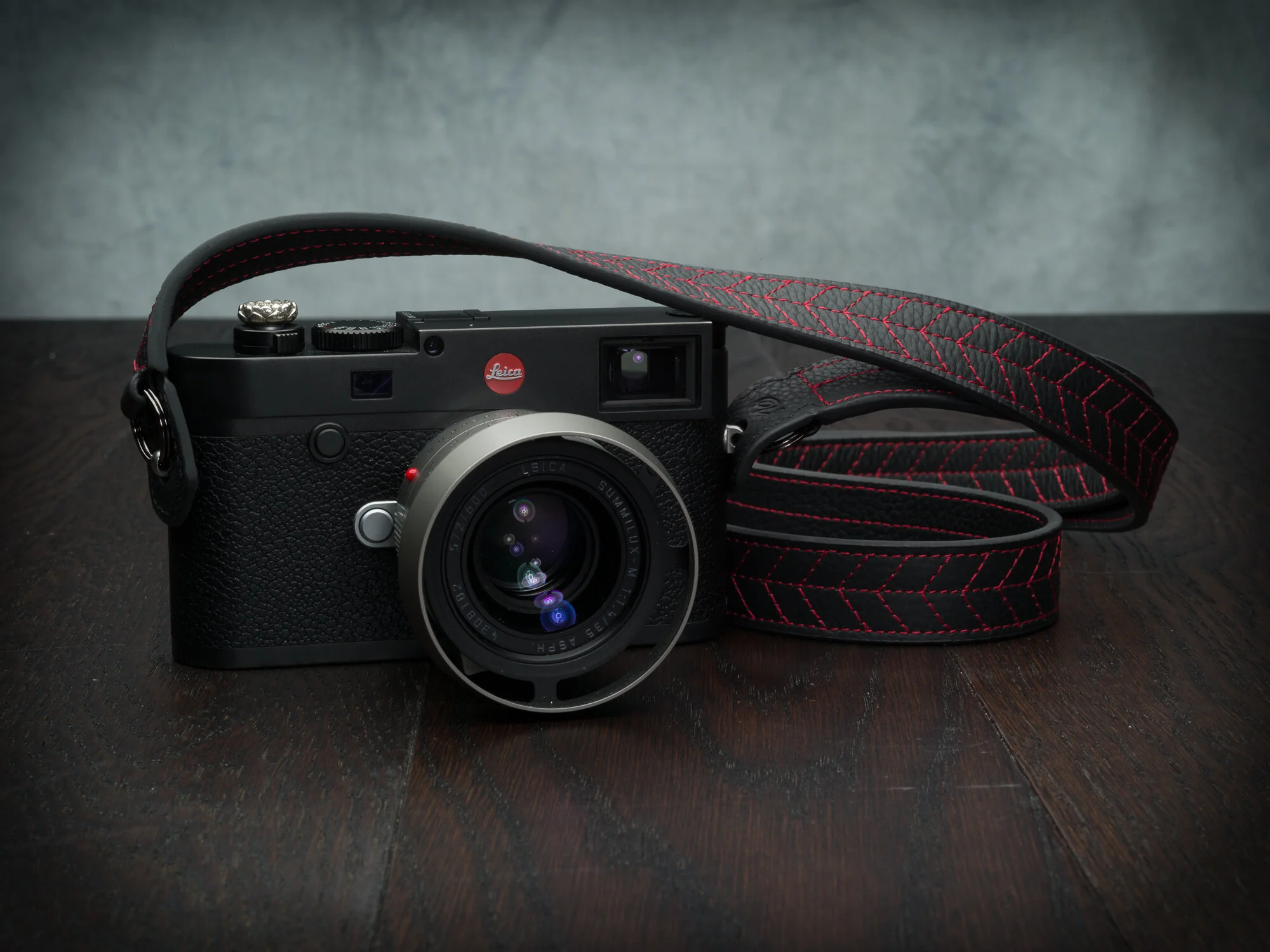 Leather Camera Strap Classic quilted