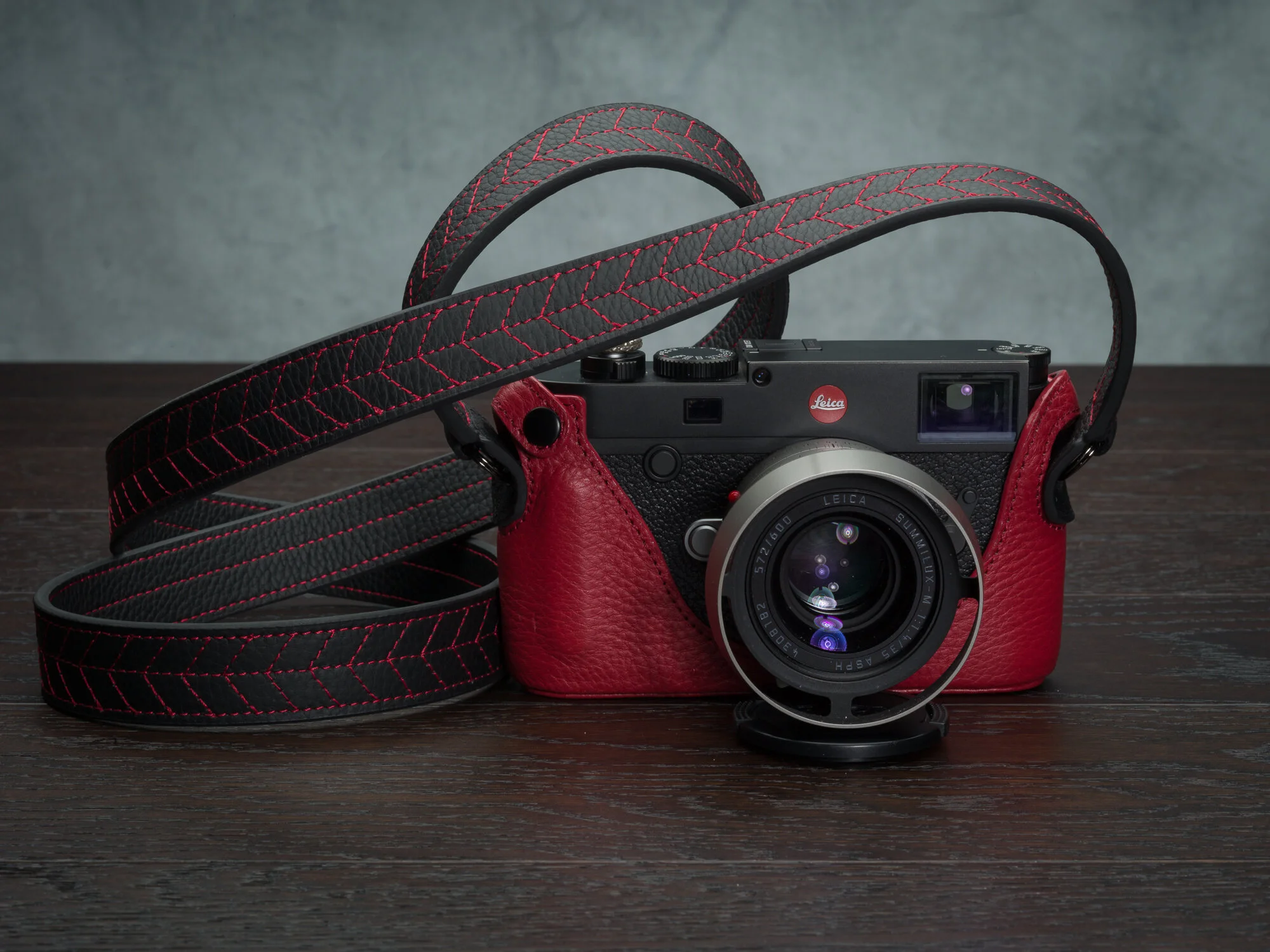 Leather Camera Strap Classic quilted