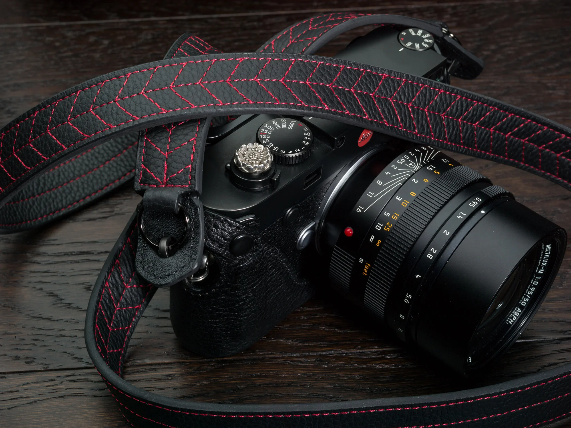 Leather Camera Strap Classic quilted