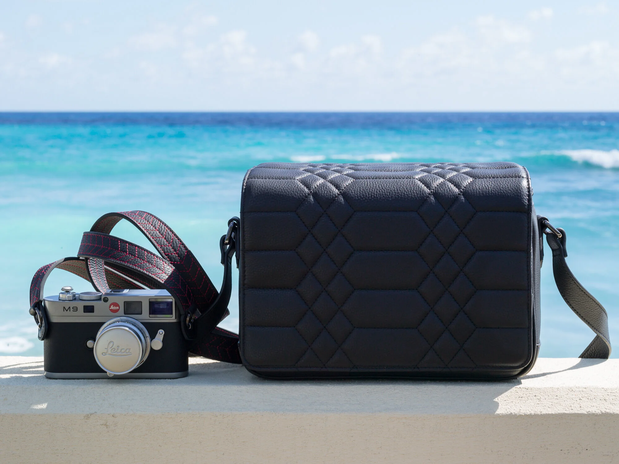Leather Camera Strap Classic quilted