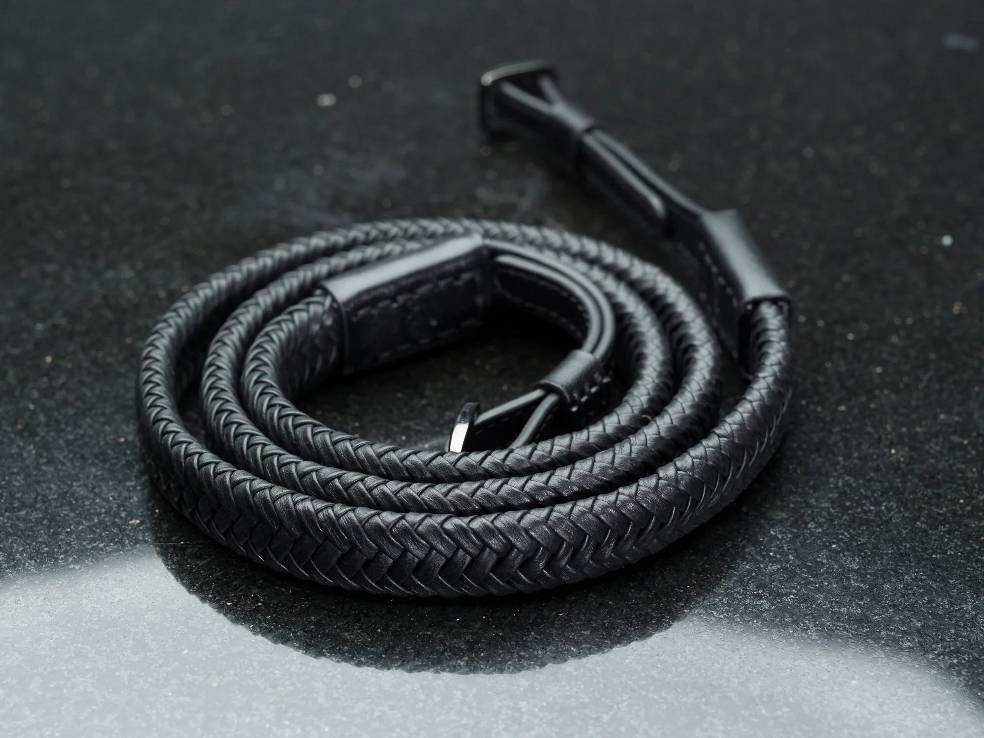 Leather Leica SL Camera Strap Braided Black