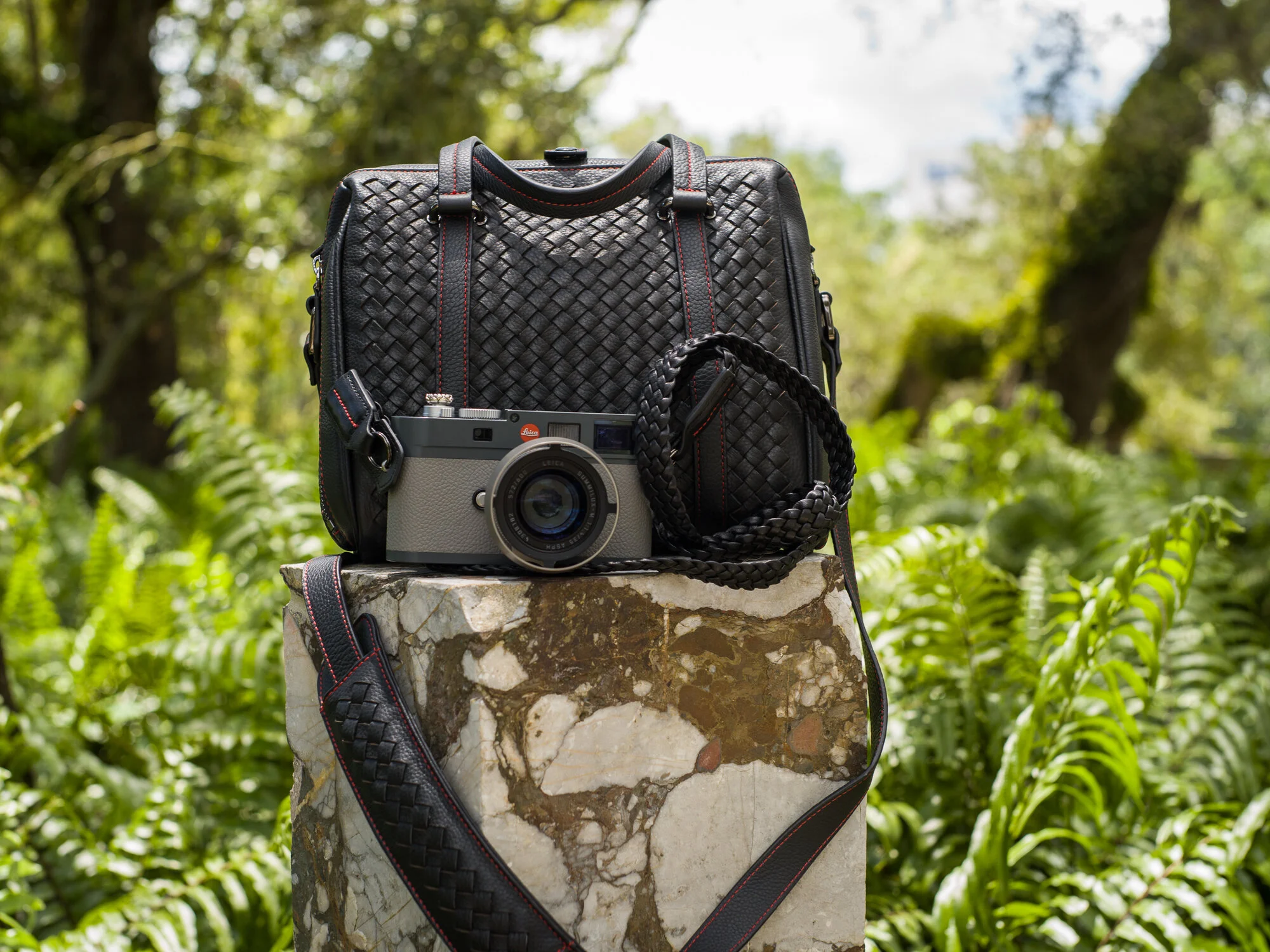 Lambskin Leather Braided Camera Strap camera bag