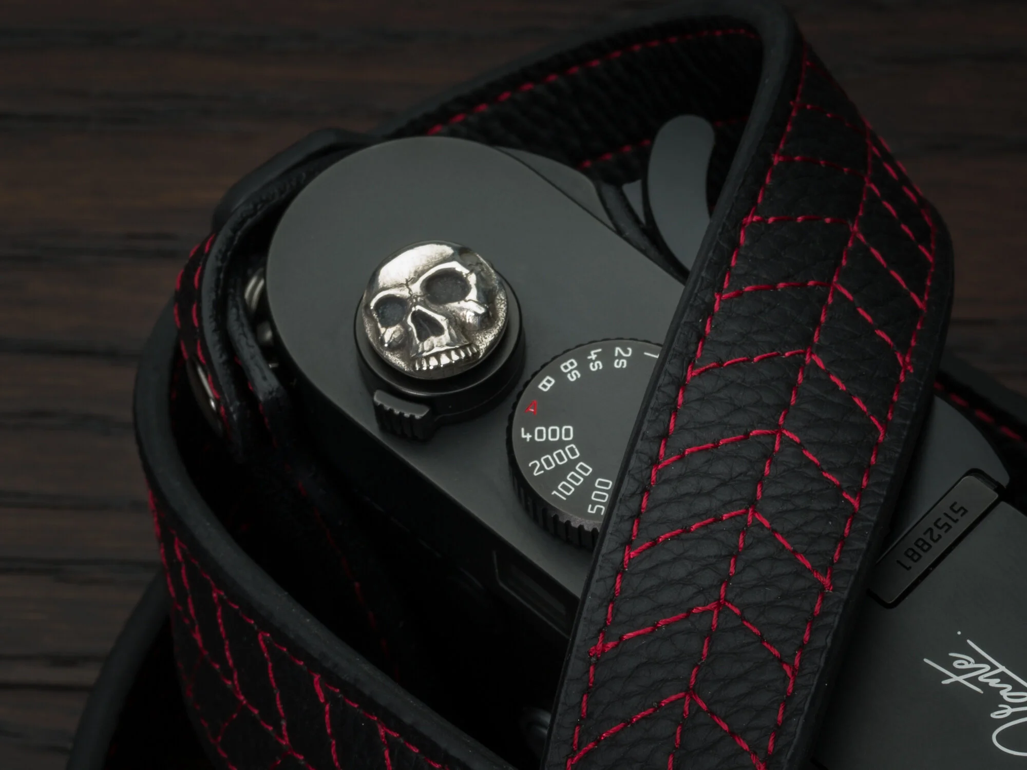 Vi Vante jay tsujimura silver skull shutter button tread classic camera strap.jpg