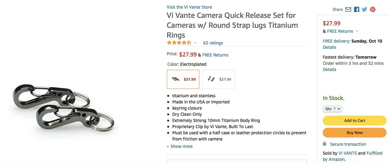 Vi Vante now offers Quick Release + Variation on Amazon USA, Canada, Mexico....