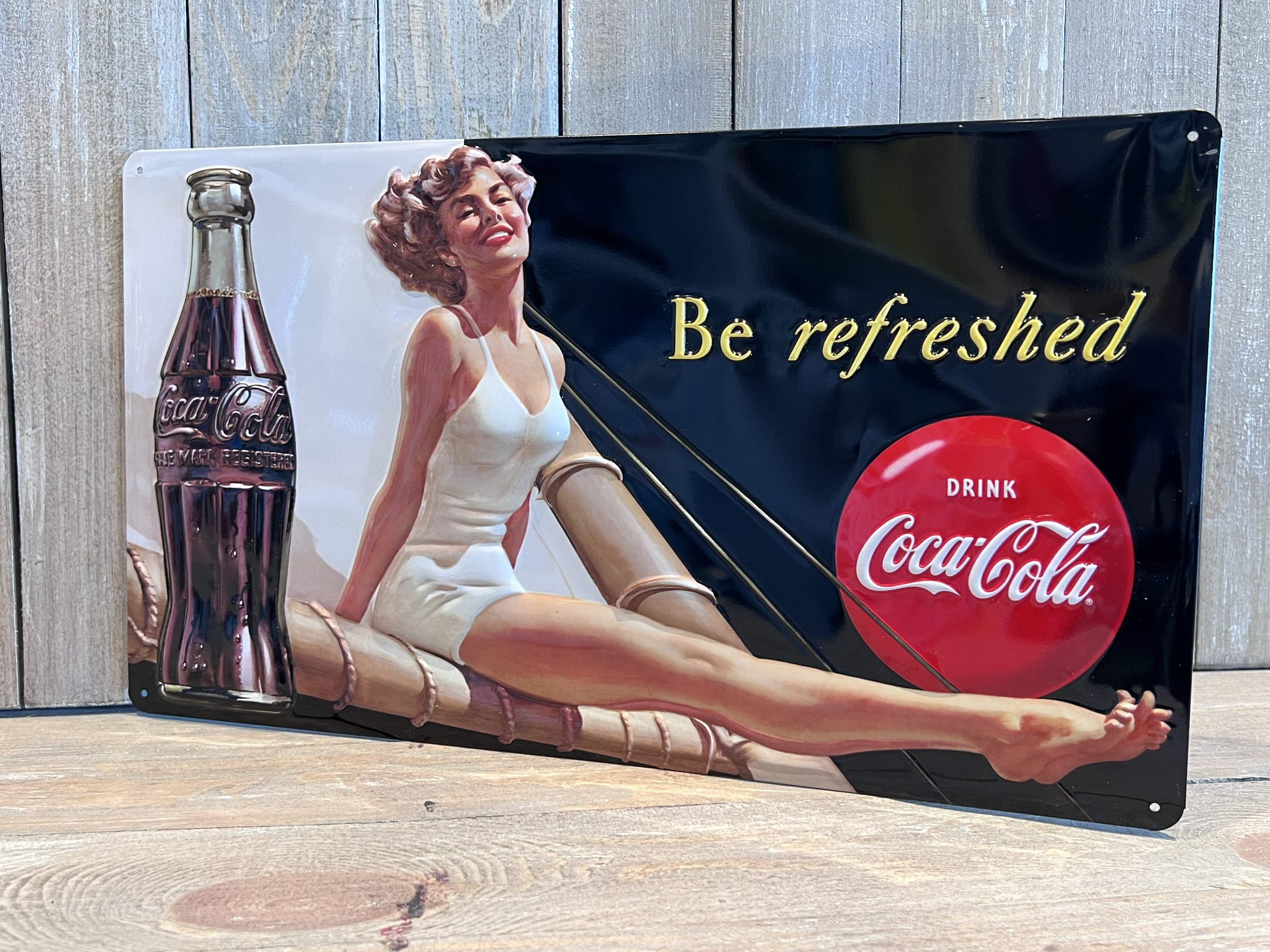 Be Refreshed” Coca-Cola Tin Sign (Vintage Style Replica Of 1959 Advert) —  Rehab²