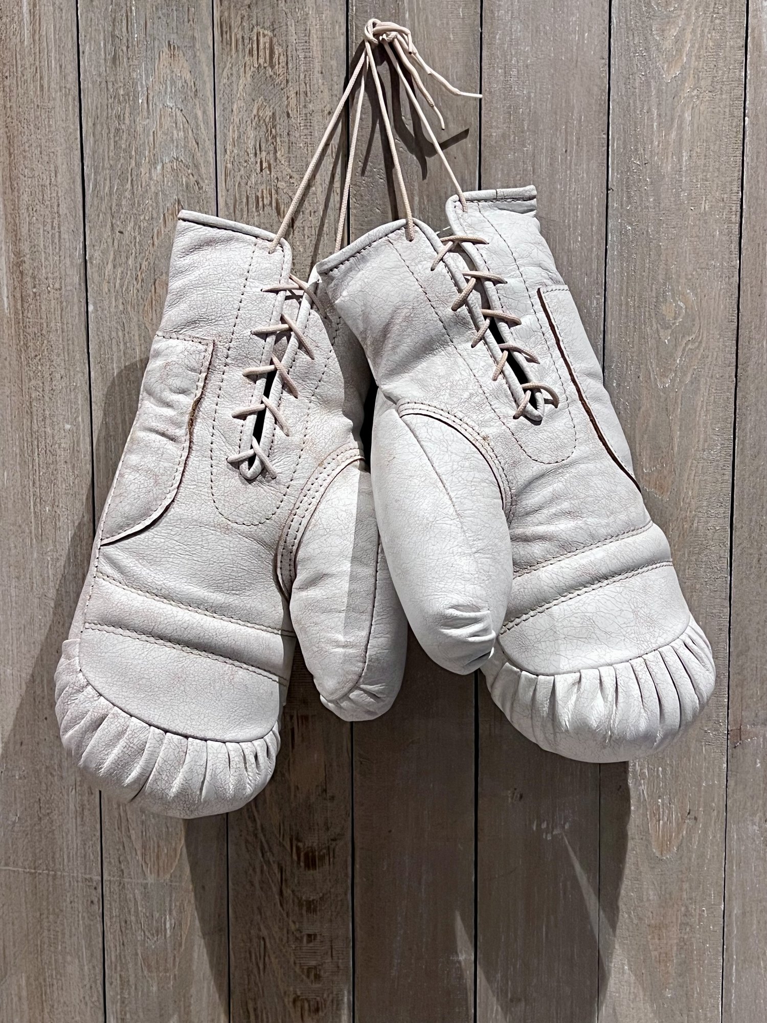 Distressed Leather Boxing Gloves by Timothy Oulton