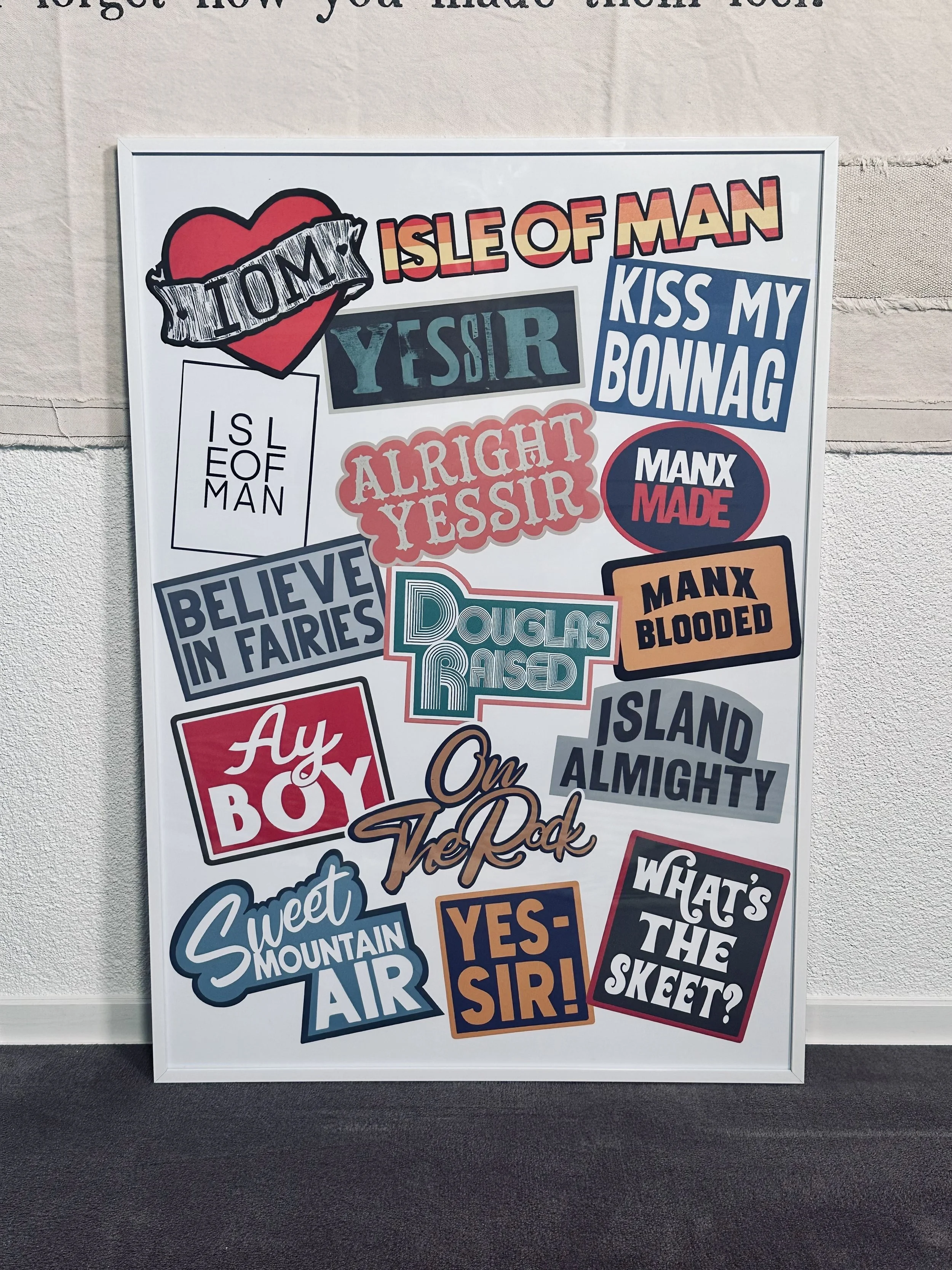 Large 50cm x 70cm 'Manx Mad' Print (Framed)