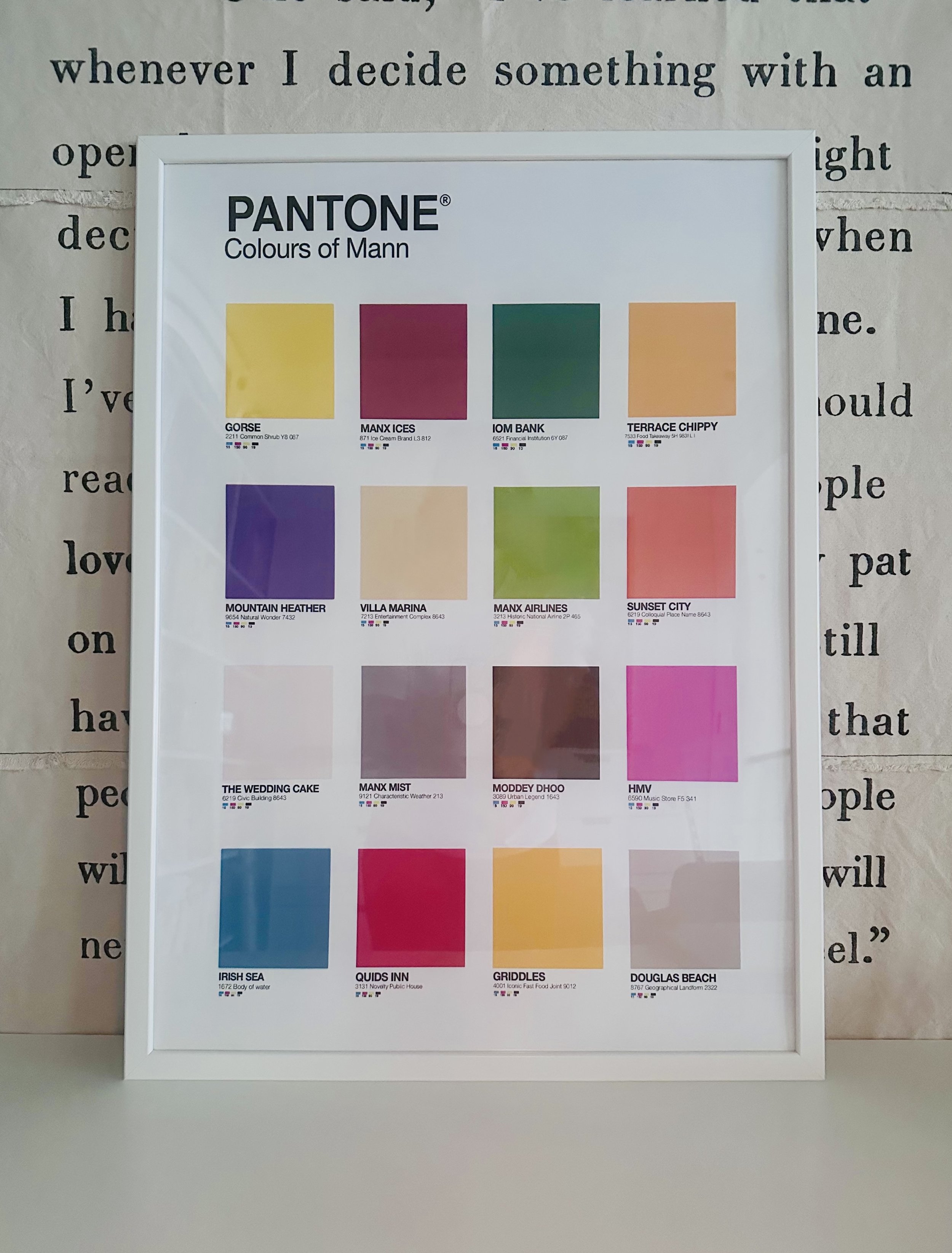 'Colours of Mann' Pantone Print (Framed)