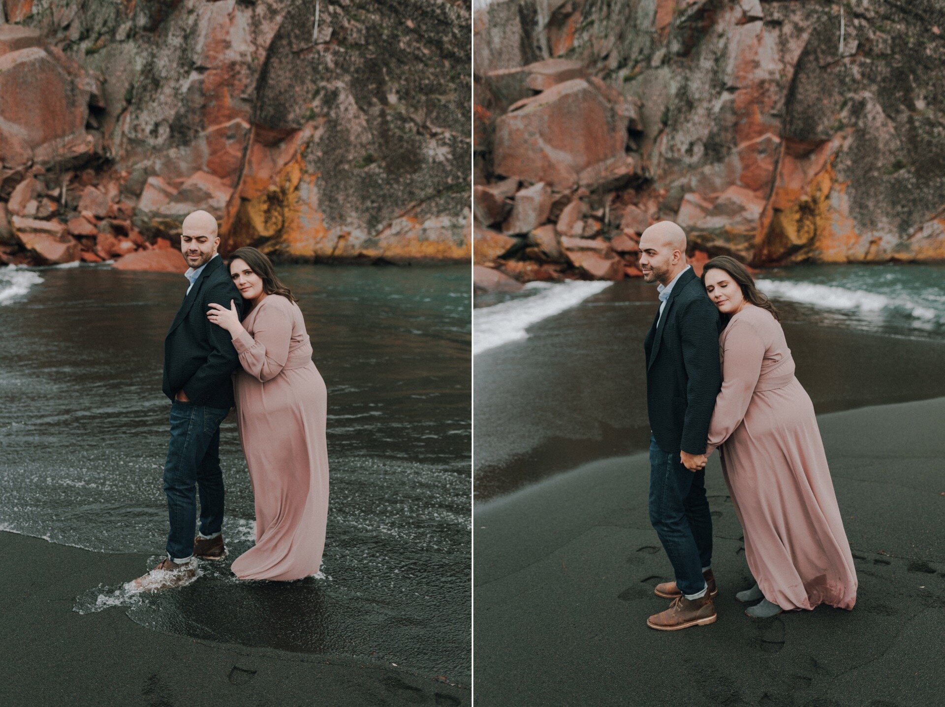  Black Beach Engagement Session, Moody Engagement Session, Adventure Engagement, Minneapolis Engagement Photographer 