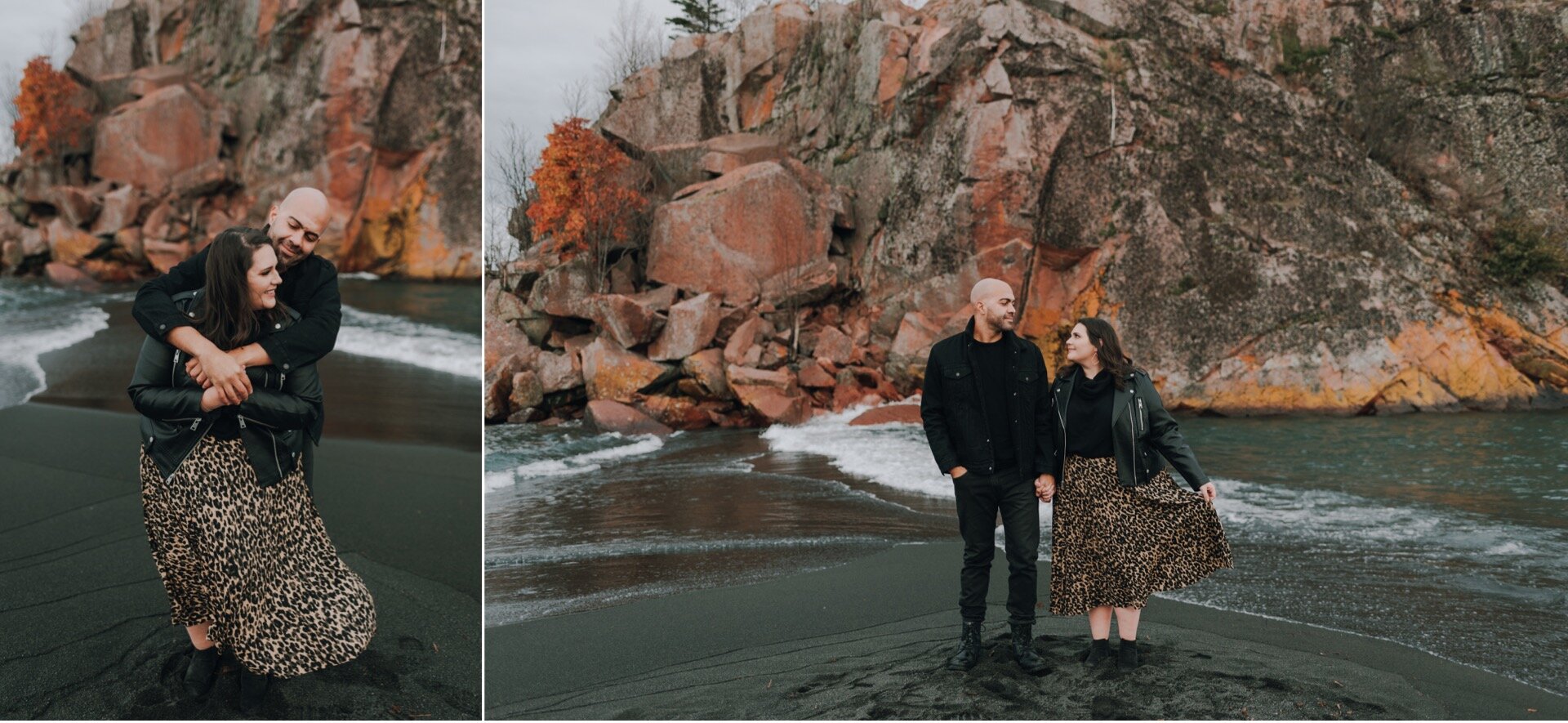 Black Beach Engagement Session