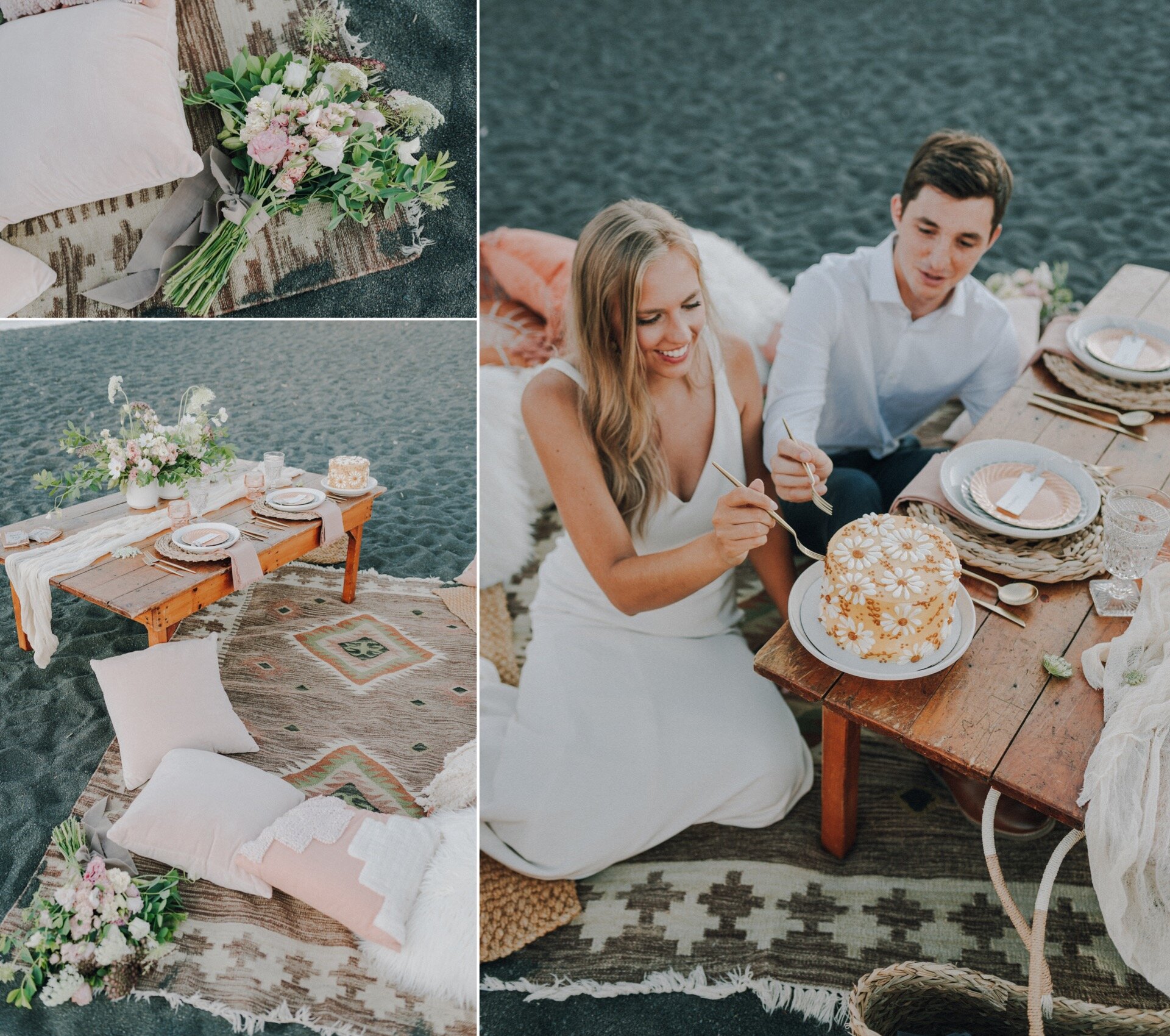 Boho Black Beach Picnic Elopement | Hannah Ampe Photography | Elopement Photographer | Destination Wedding Photographer