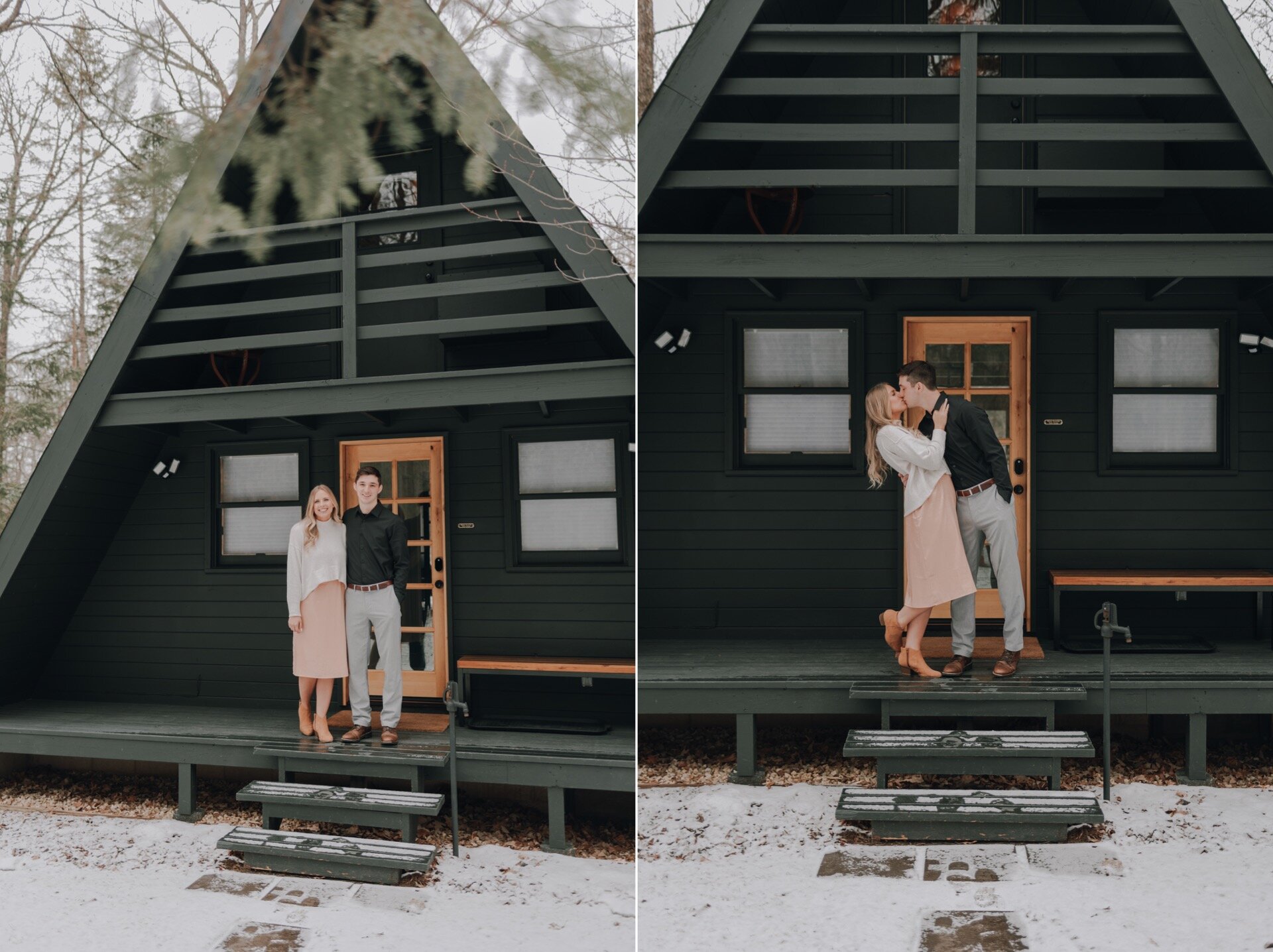 Lilla Norr A-frame Cabin Engagement Session