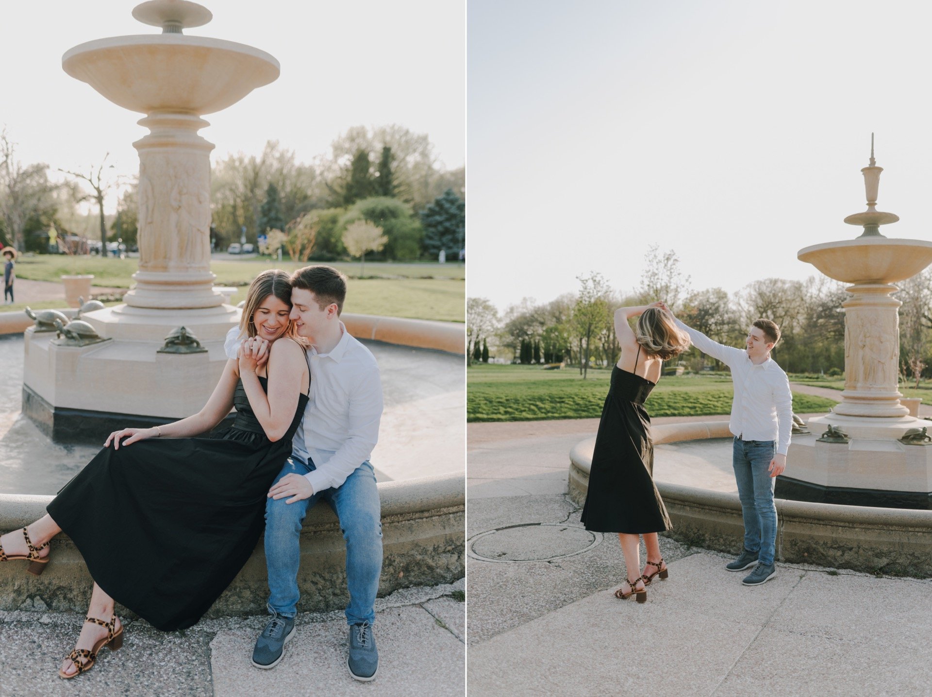 Lake Harriet Rose Garden Engagement Session | Stephanie &amp; Luke