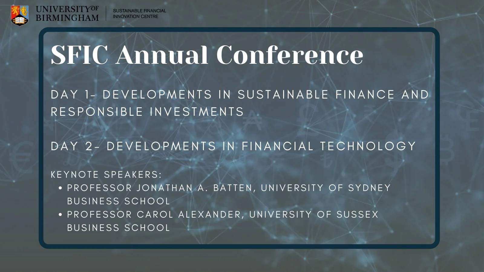 Sustainable Financial Innovation Centre (SFiC) Virtual Annual Conference