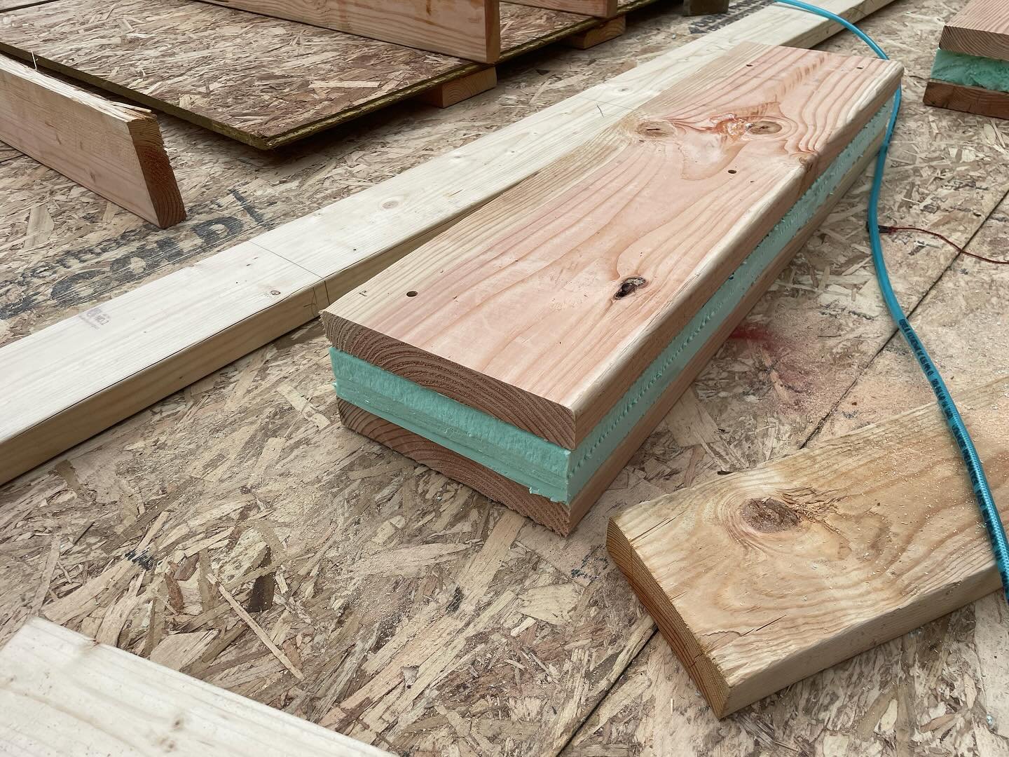 Some rough framing shots. Insulated headers for all of our windows and doors.. zip R-6 sheathing on all the outside walls.. we used closed cell foam and an r21 batt on the inside wall cavities and I have to say - our Mitsubishi heat pump kept the hou