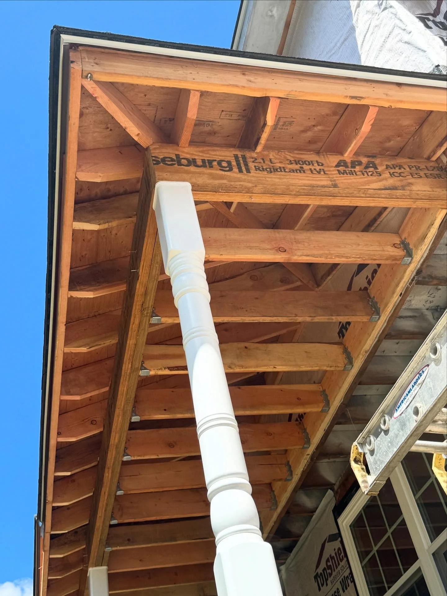 Just some sexy framing details under the hood of a front porch we're building out in Clinton.